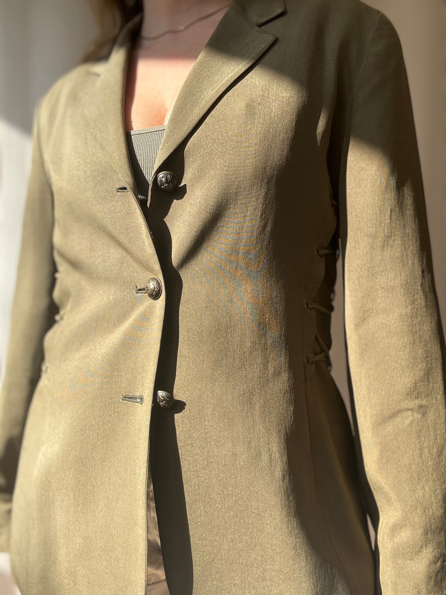 Vintage 1980s Emanuel Ungaro 100% Silk Military Jacket