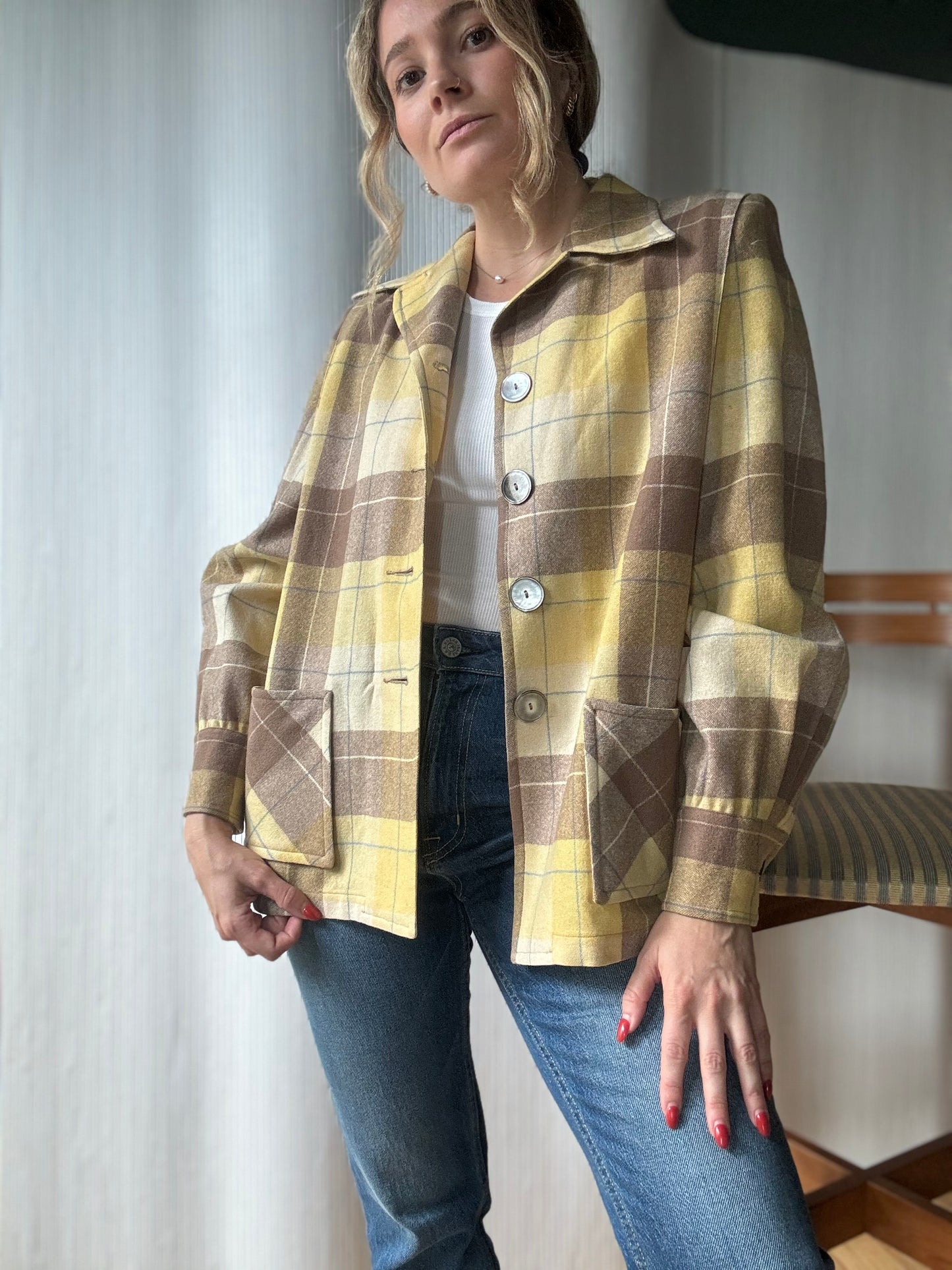 Vintage 100% virgin wool Pendleton checkered Jacket