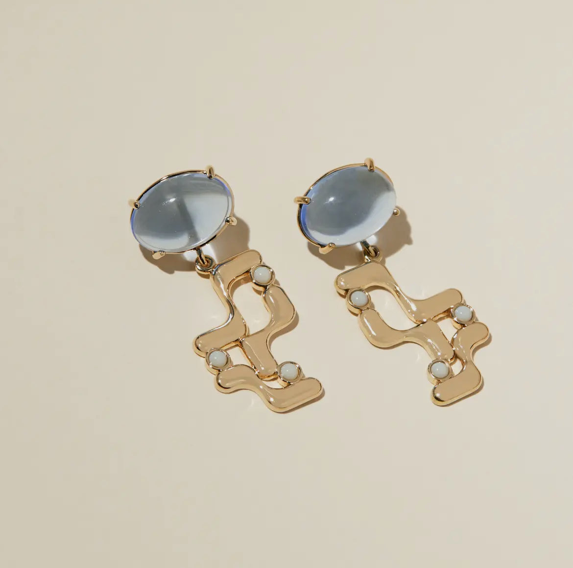 The Halsted Earrings in Sea Blue