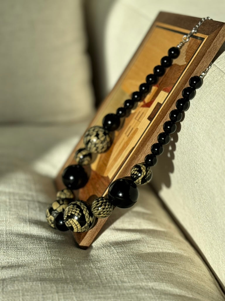 Vintage Multi-Brown Beaded Necklace