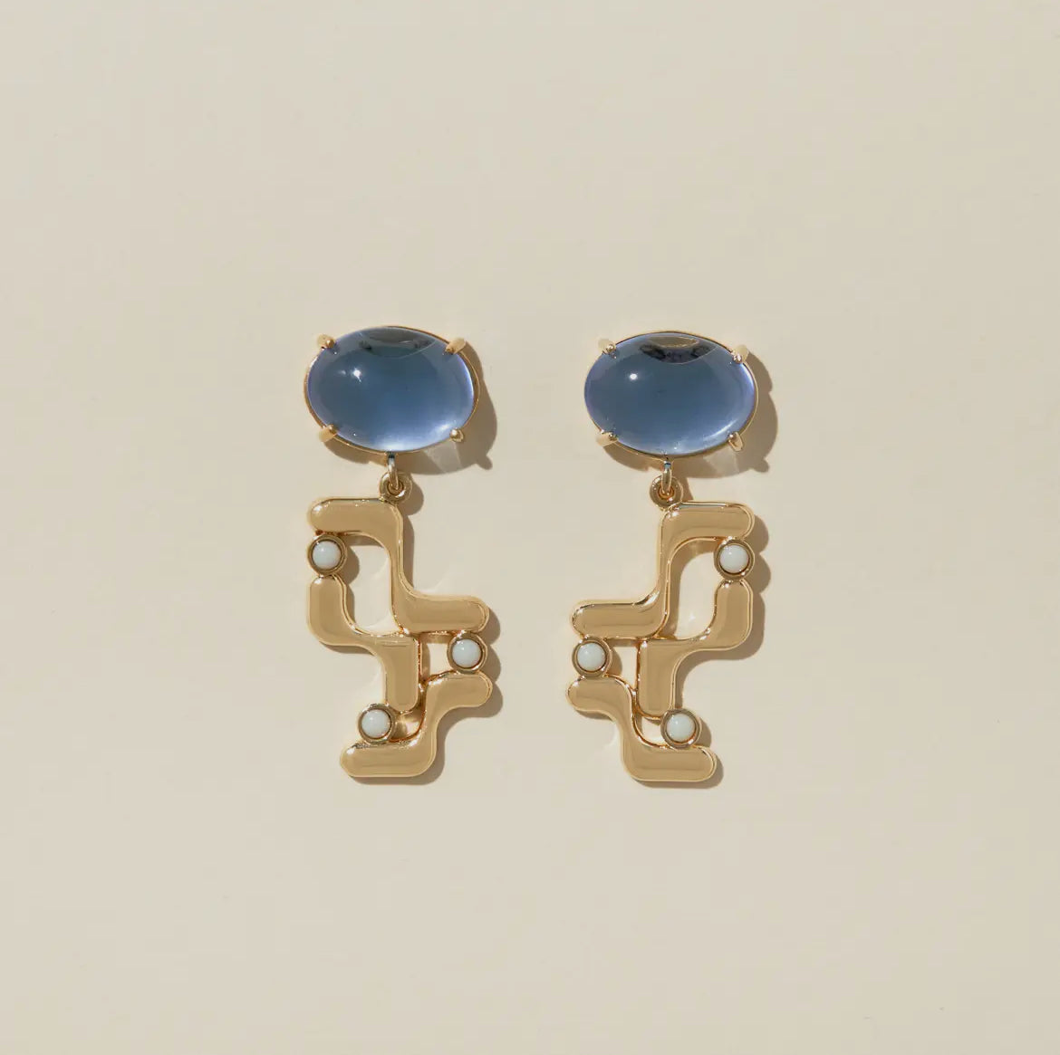 The Halsted Earrings in Sea Blue