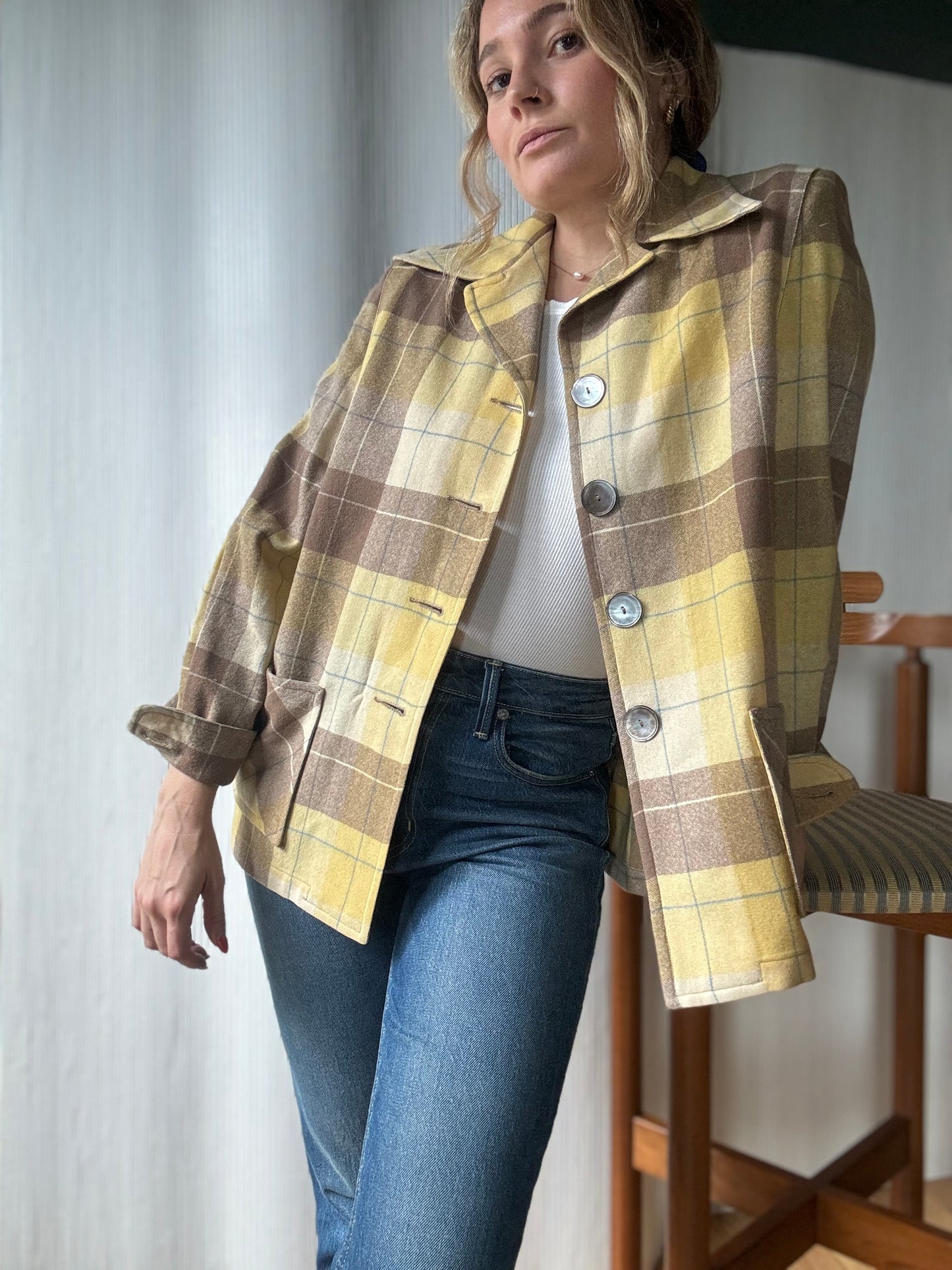 Vintage 100% virgin wool Pendleton checkered Jacket