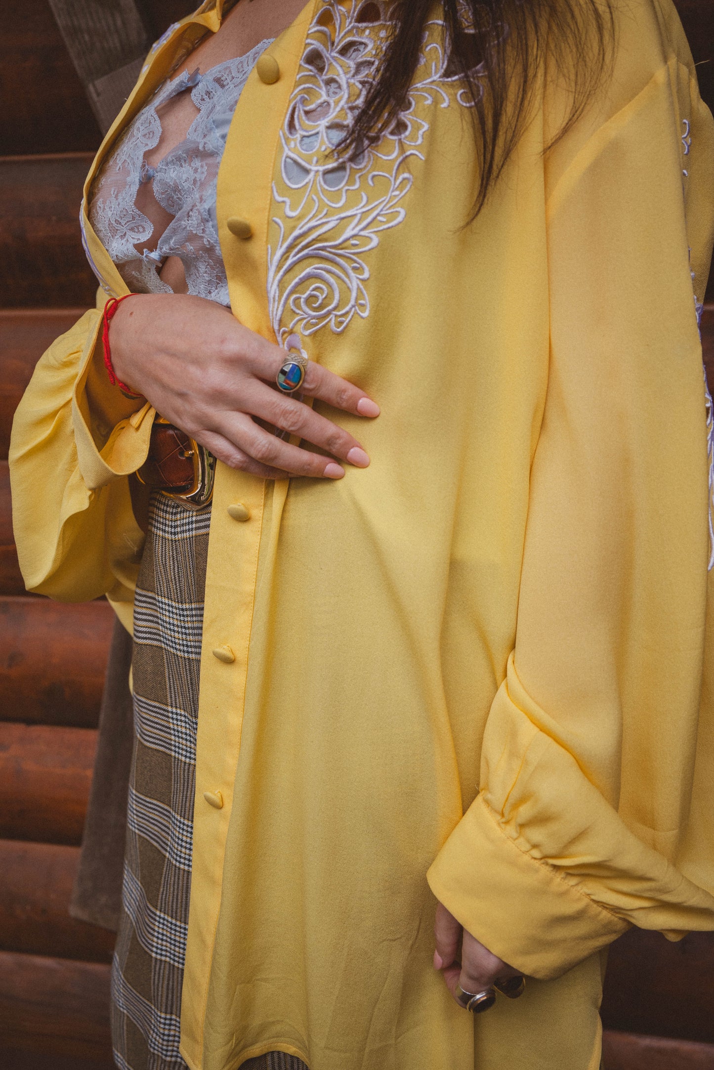 Vintage 1990s Bob Mackie Silk Floral Button Down