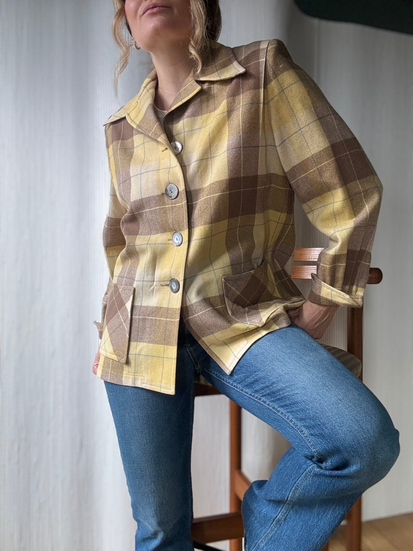 Vintage 100% virgin wool Pendleton checkered Jacket