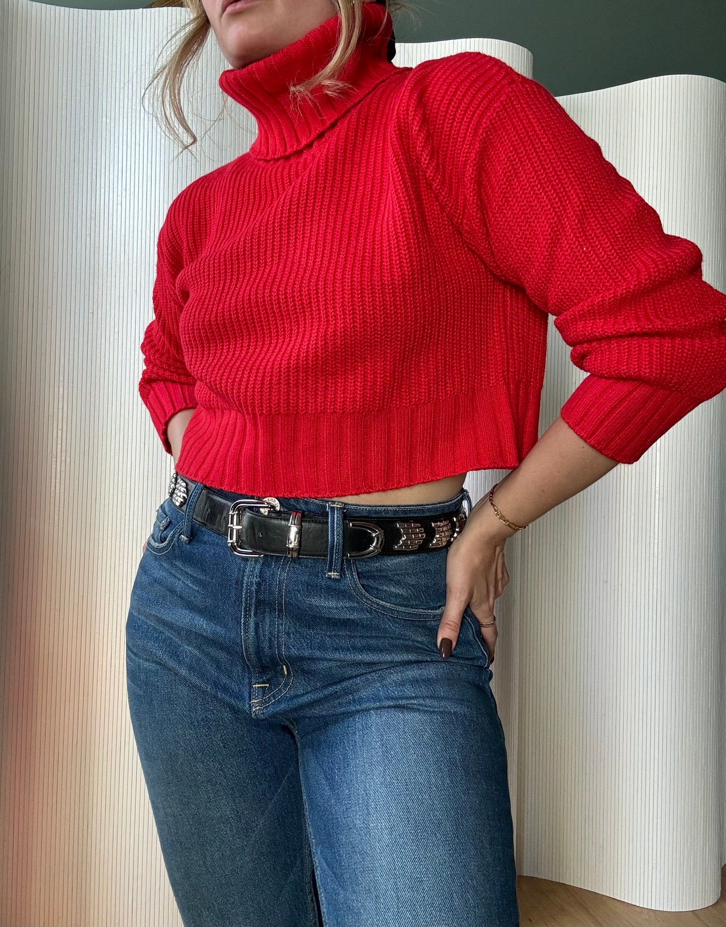 Future Collective Red crop sweater