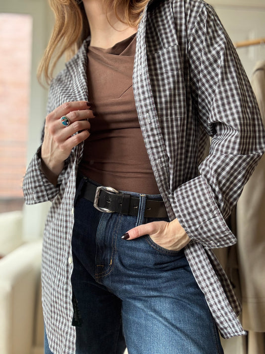 Lauren by Ralph Lauren Forest Green & Red Checkered Button Down