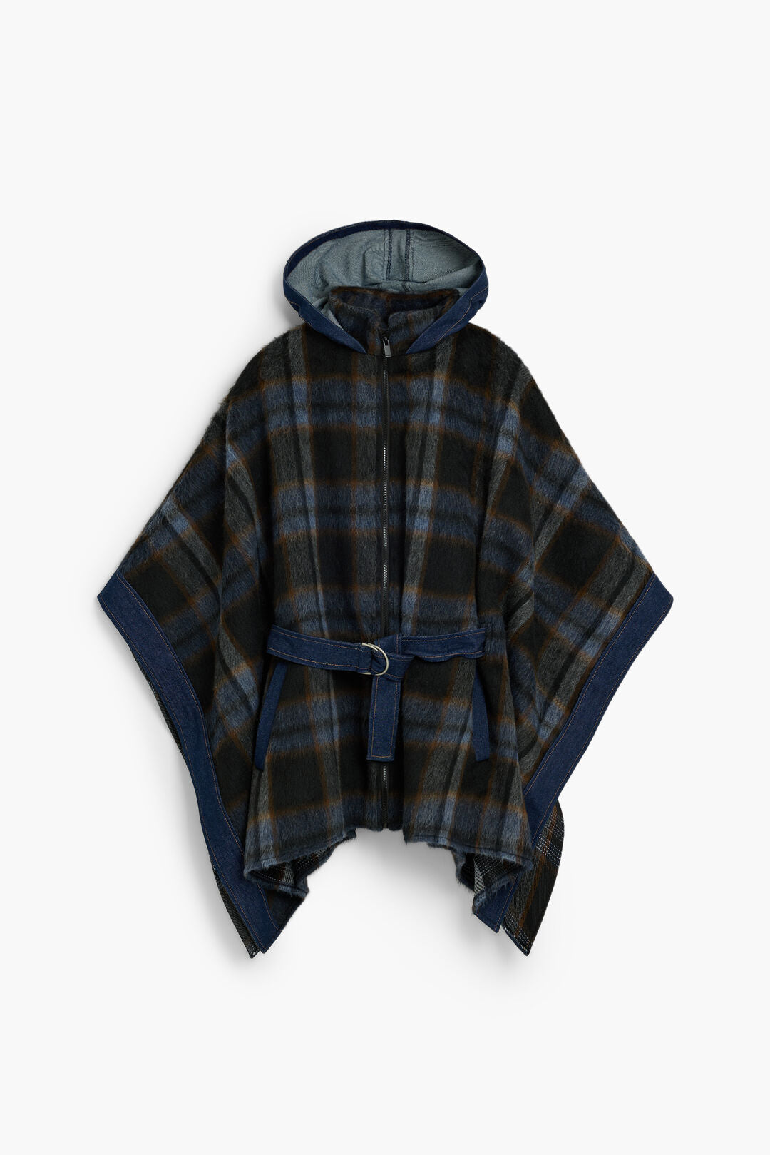 Plaid Denim Poncho by Desigual