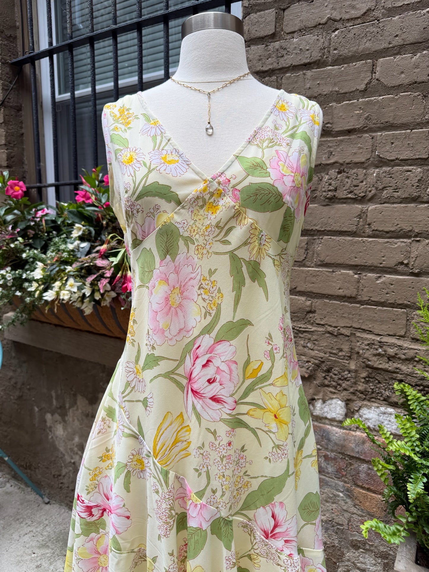 Vintage Butler Yellow Floral Dress