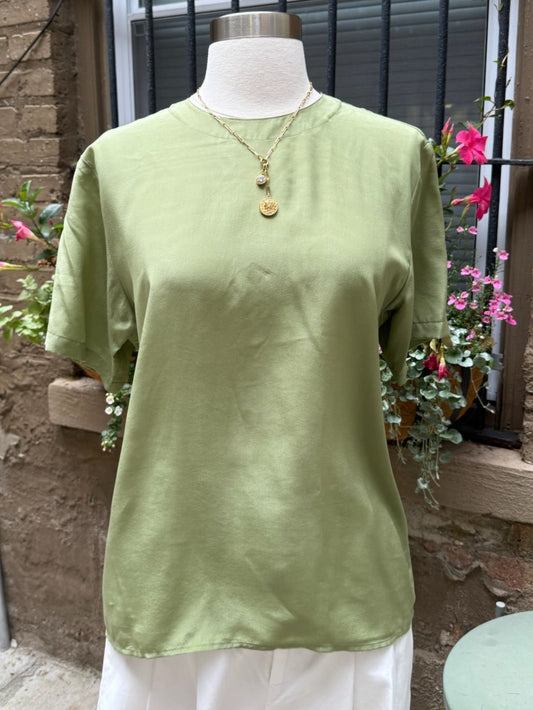 Oscar De La Renta Expressions Olive Blouse