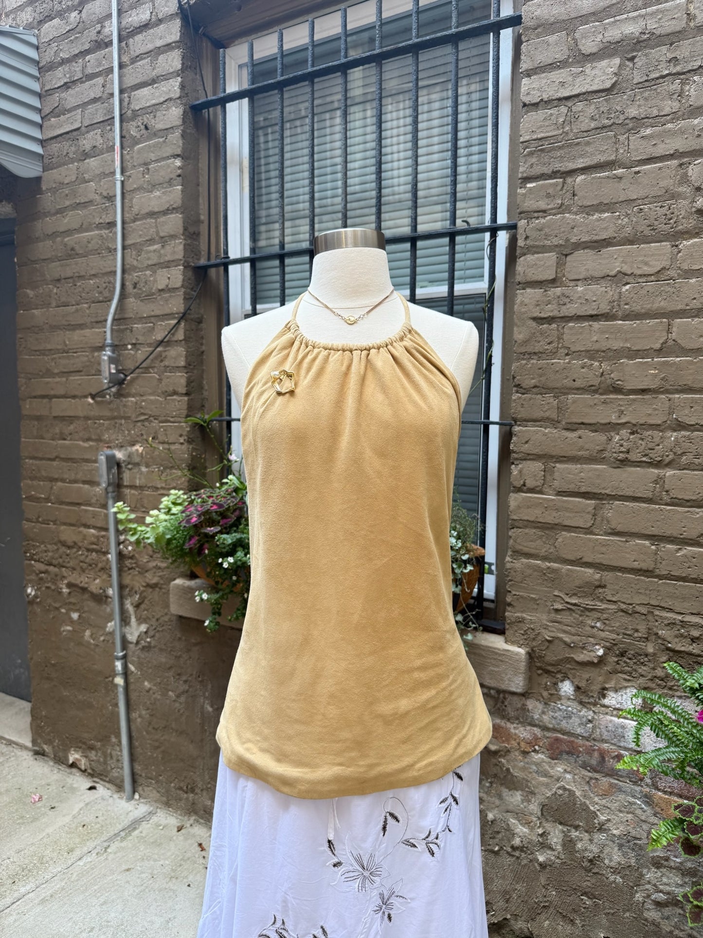 Dana Buchman Suede Backless Shirt
