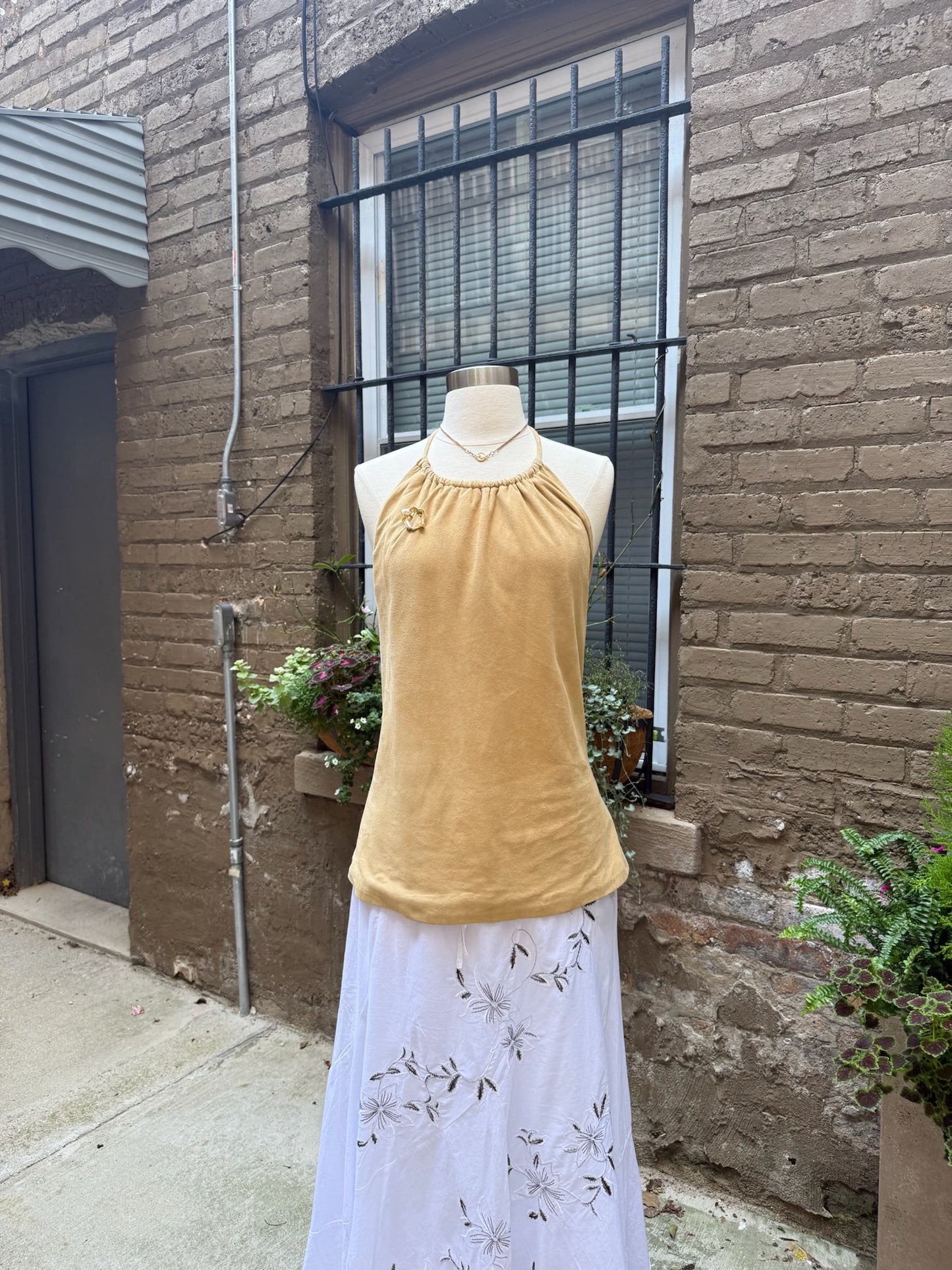 Dana Buchman Suede Backless Shirt