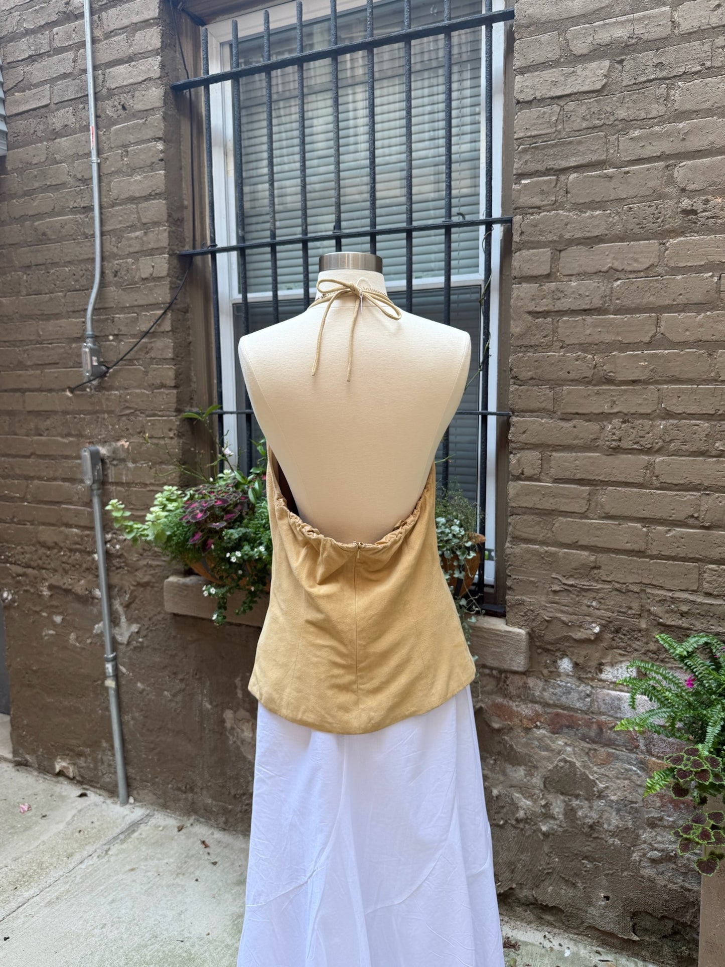 Dana Buchman Suede Backless Shirt