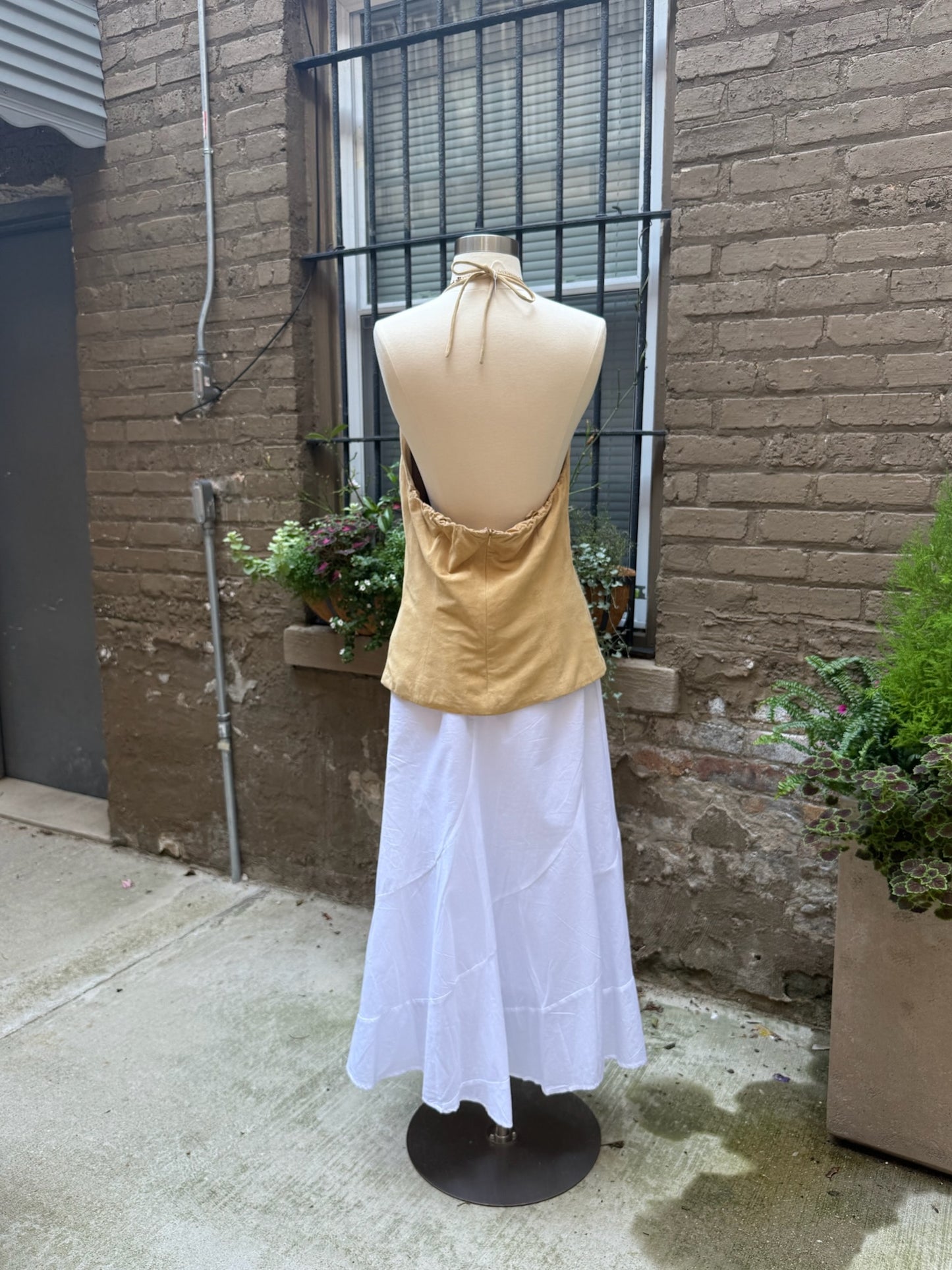 Dana Buchman Suede Backless Shirt