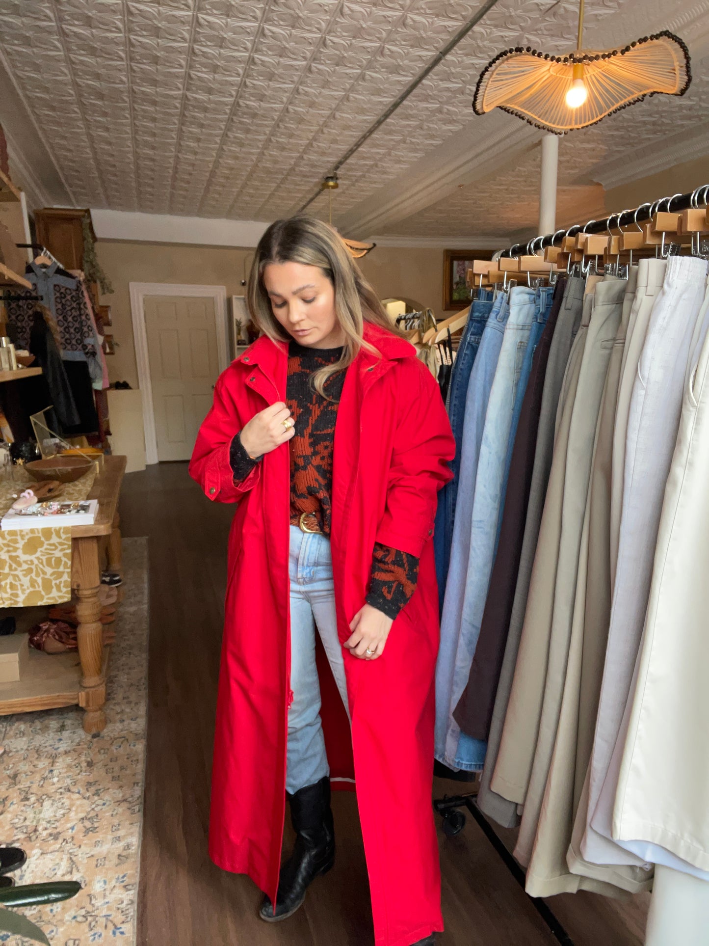 Vintage Eddie Bauer Red Raincoat