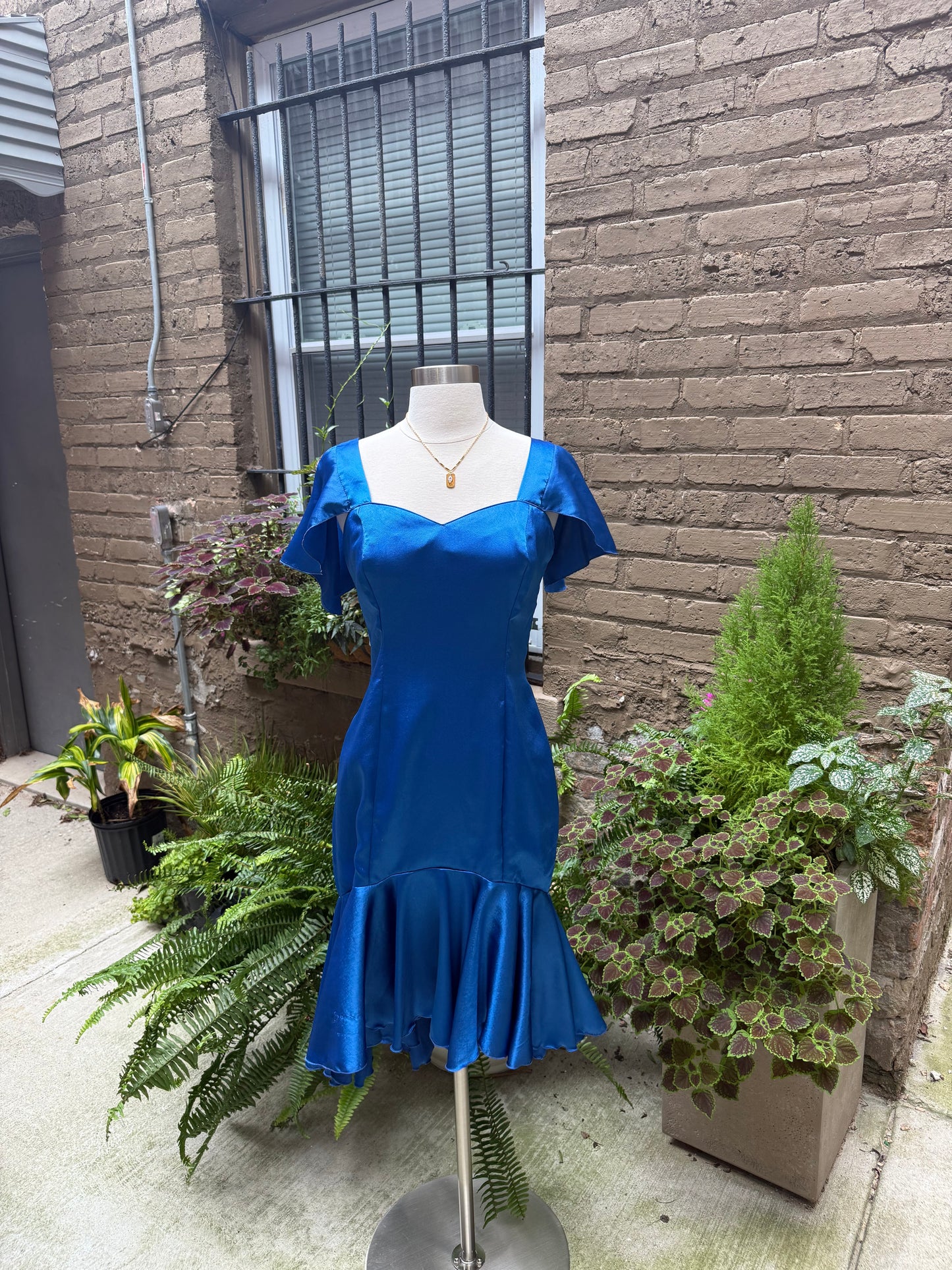 Vintage 1980s Royal Blue Dress