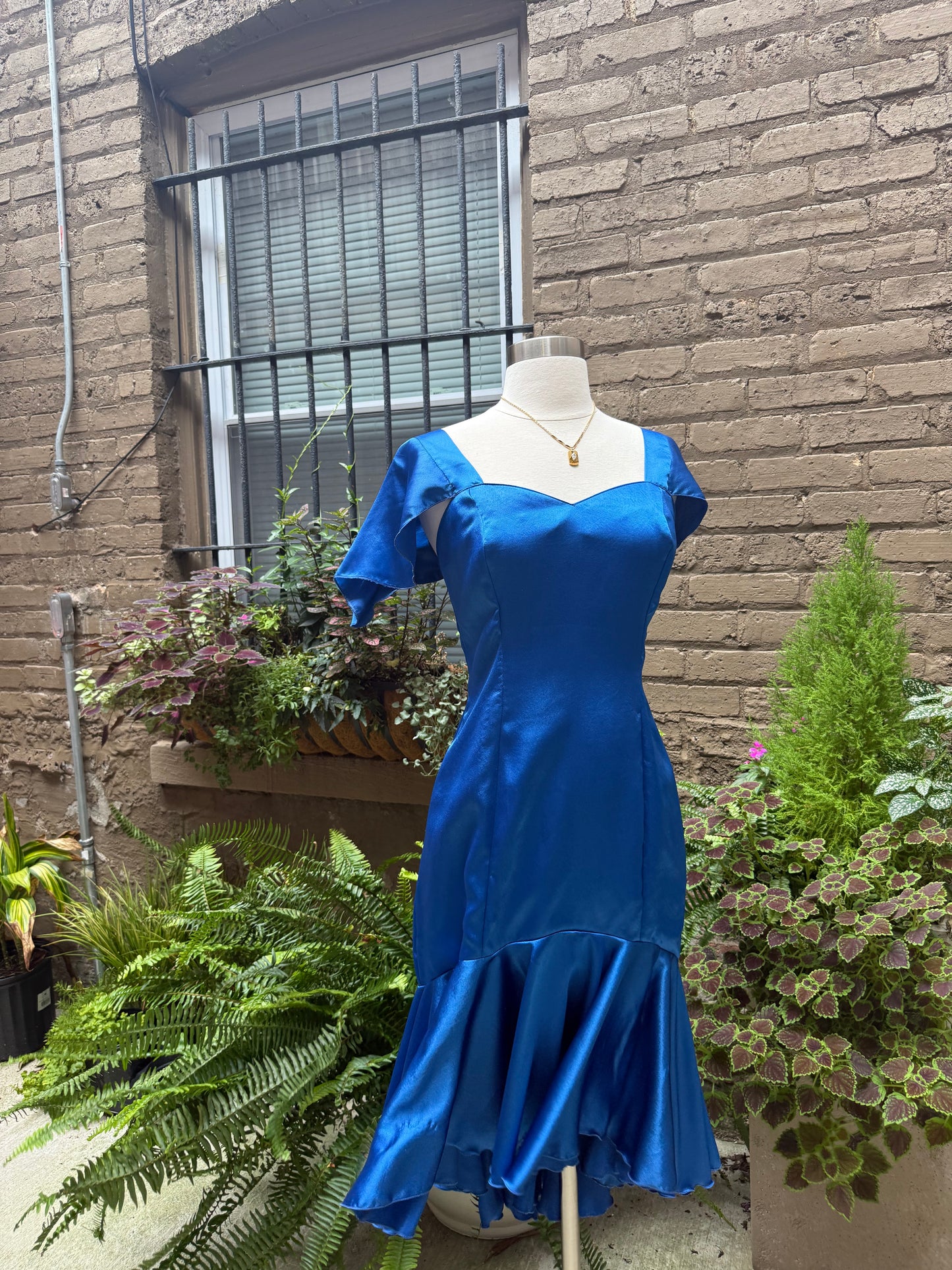 Vintage 1980s Royal Blue Dress