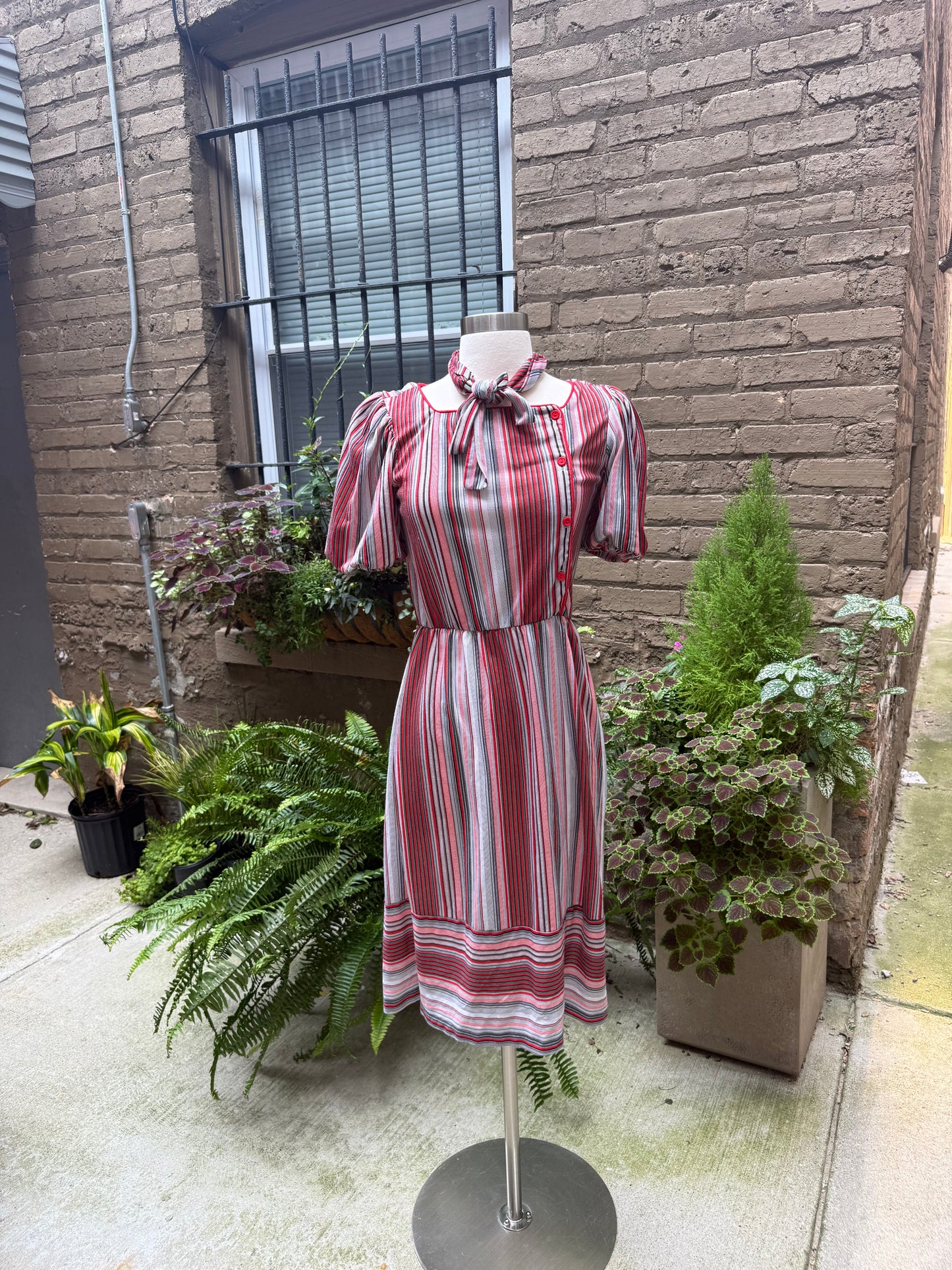 Vintage 1970s Cotton Stripe Dress