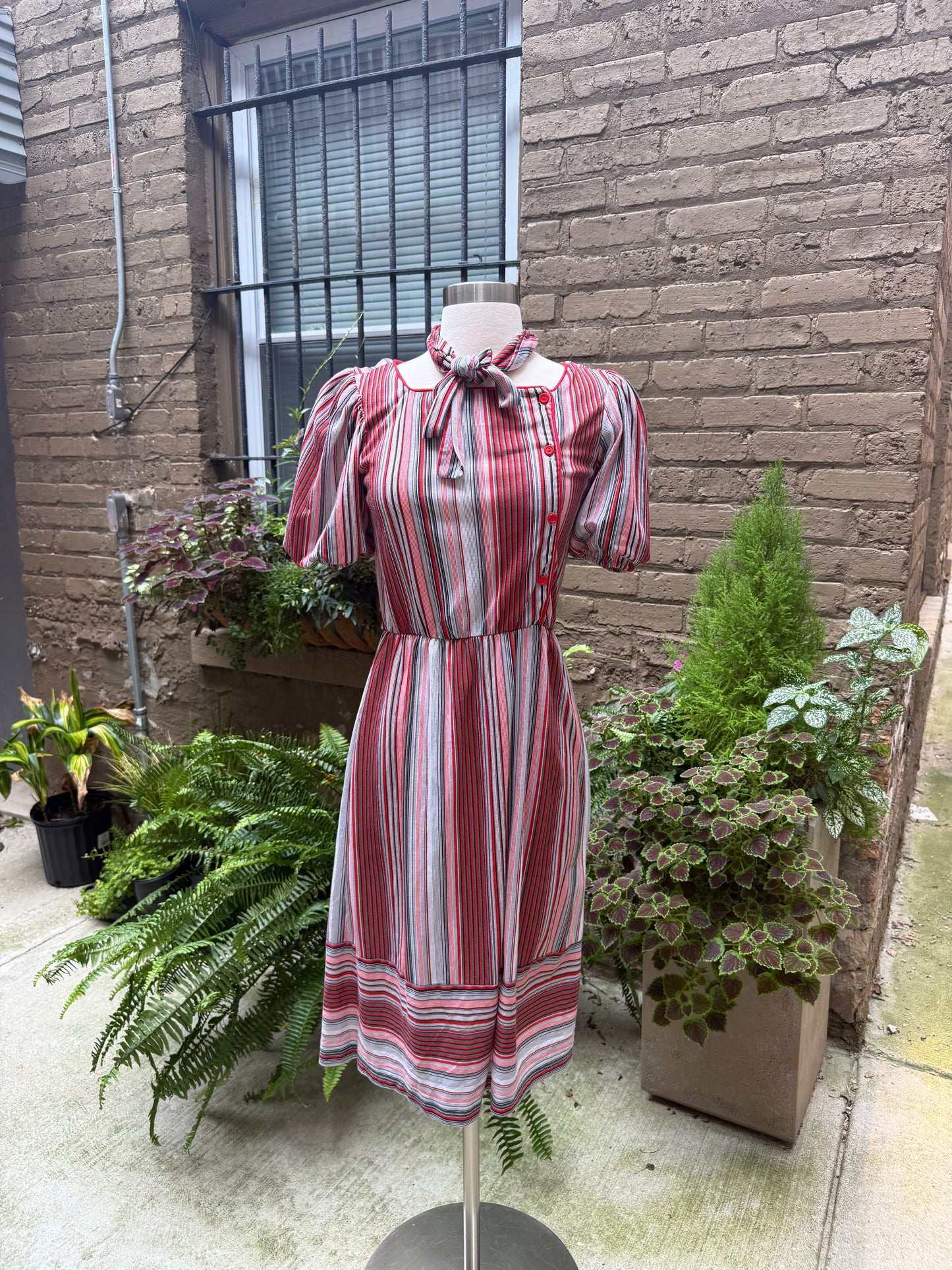 Vintage 1970s Cotton Stripe Dress