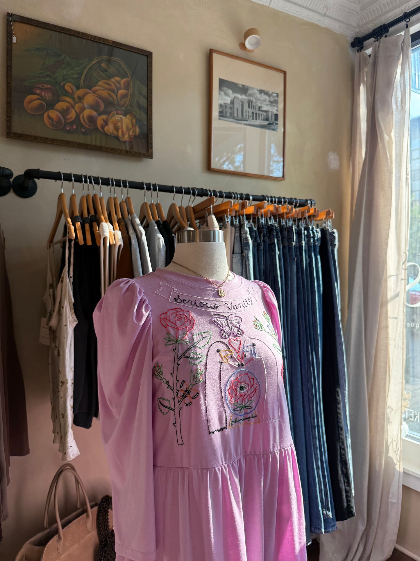 Swan Embroidered Dress By Serious Vanity