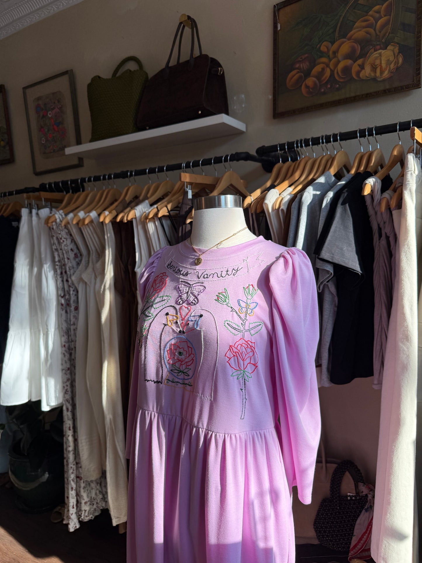 Swan Embroidered Dress By Serious Vanity