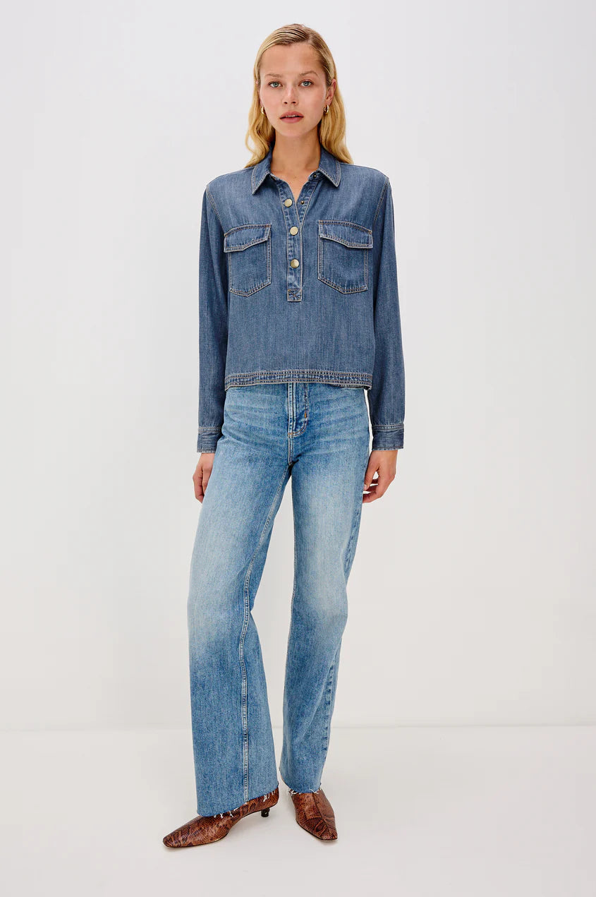The Ports Shirt in Antique Blue