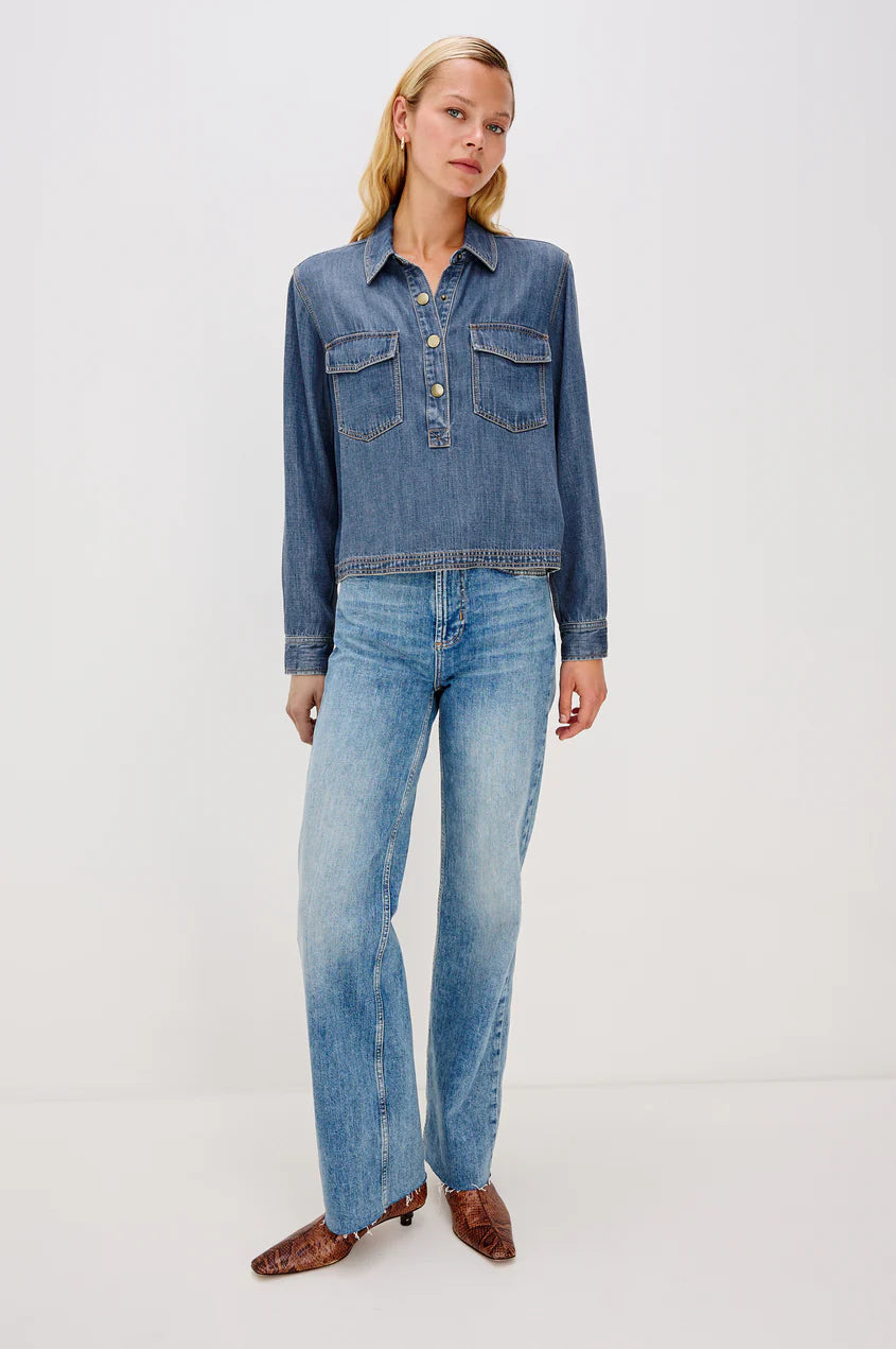 The Ports Shirt in Antique Blue