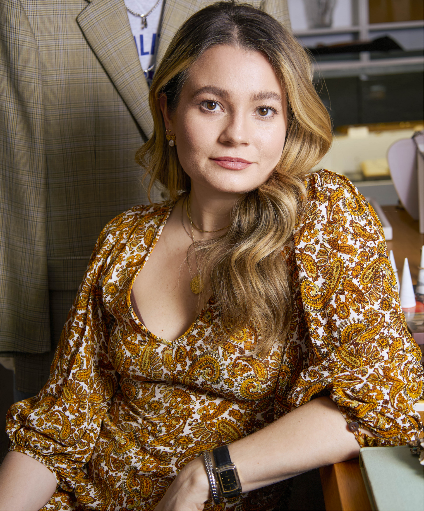 Petals And Jackets Vintage & Modern Boutique Owner, Leah Ziegler, at her Chicago store front