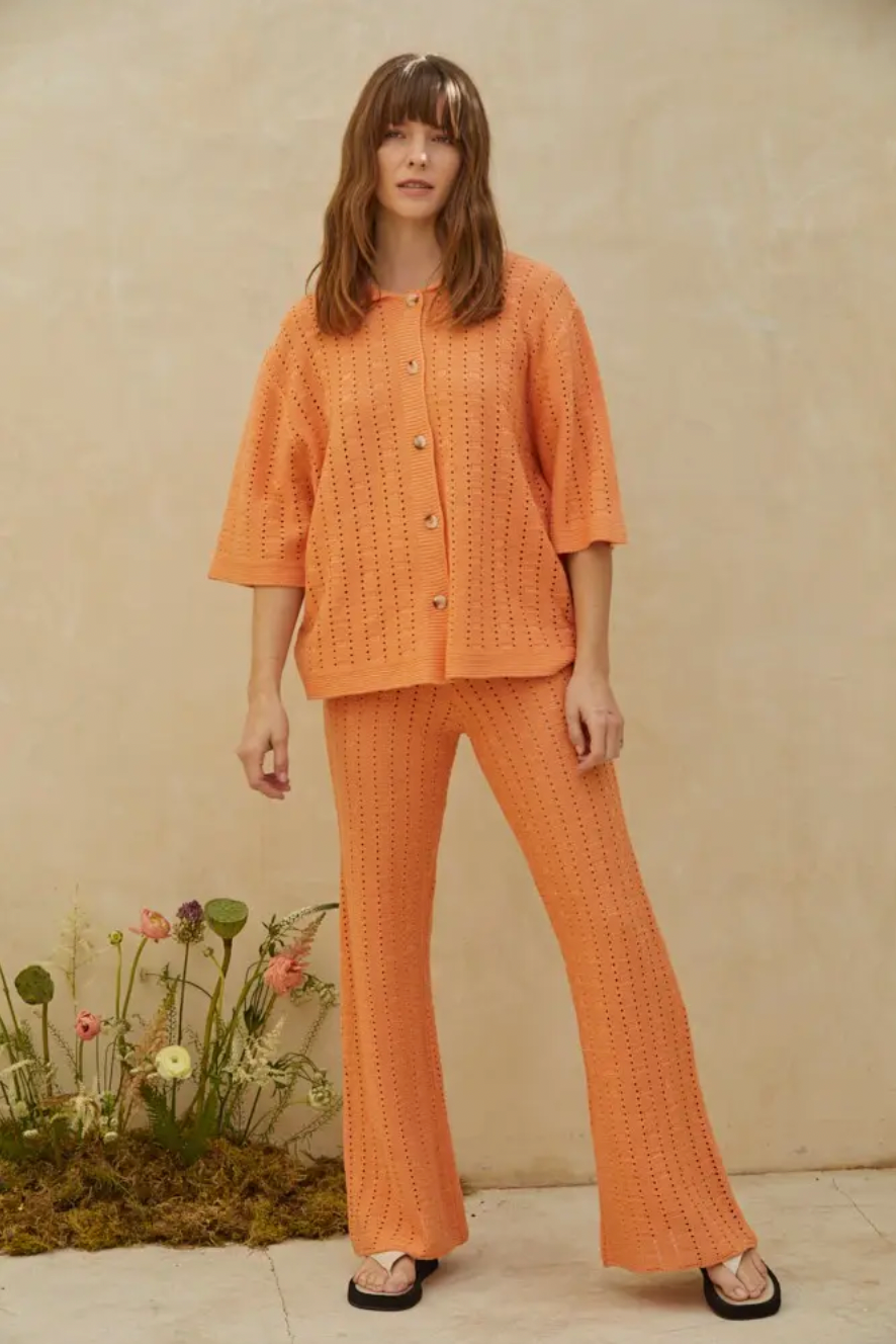 Walk With Me Crochet Top in Salmon