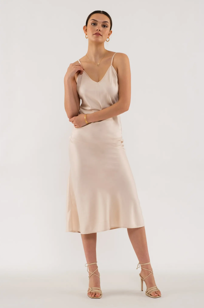 The June Slip Dress in Ivory
