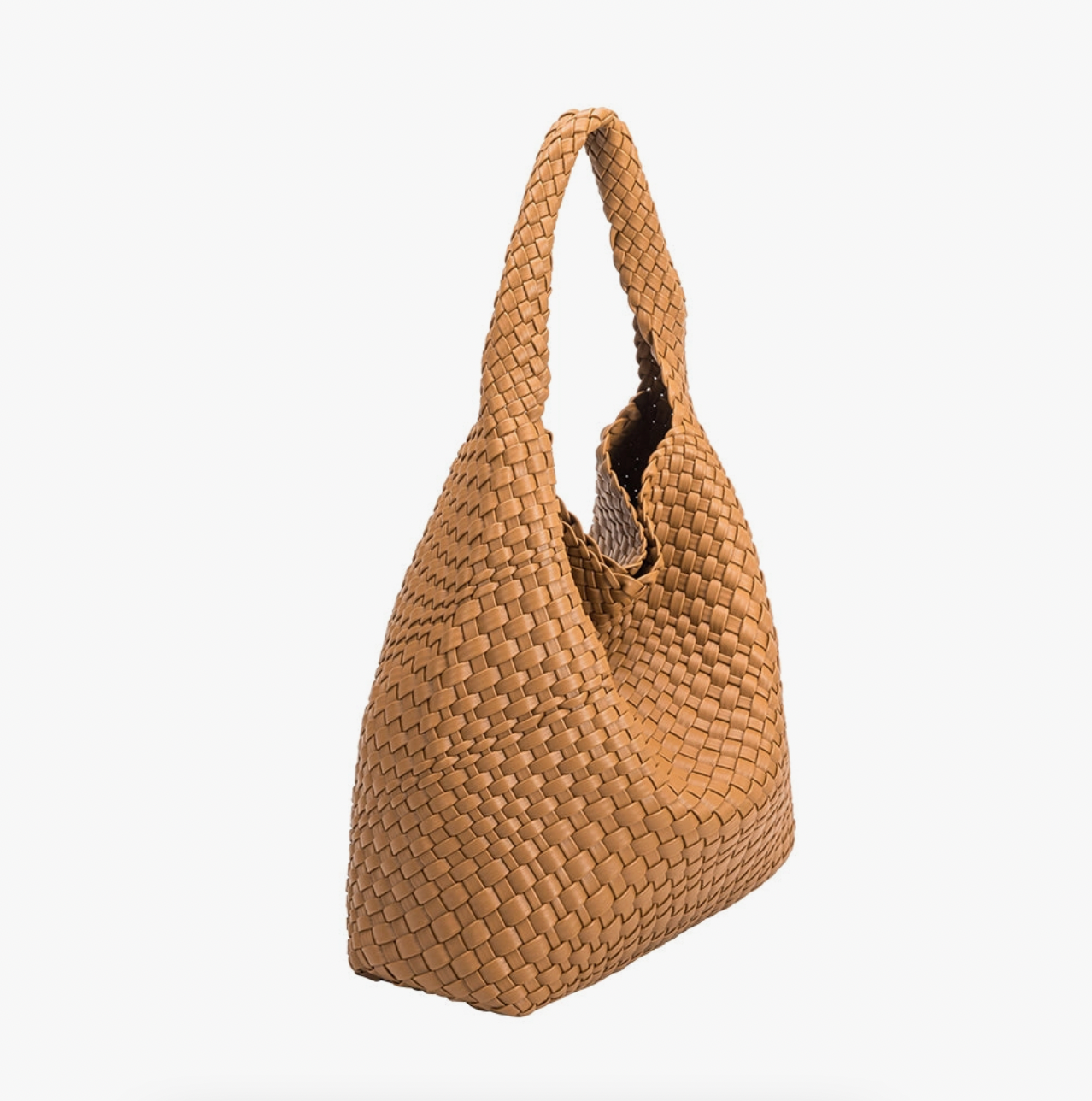 Johanna Large Recycled Vegan Shoulder Bag in Camel