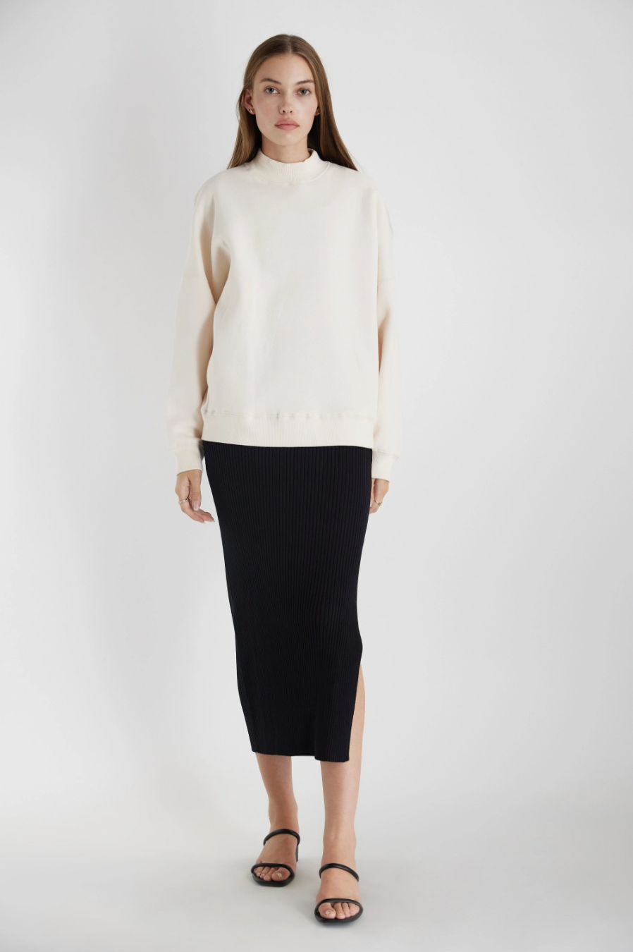 The Utility Crew Sweater in Cream