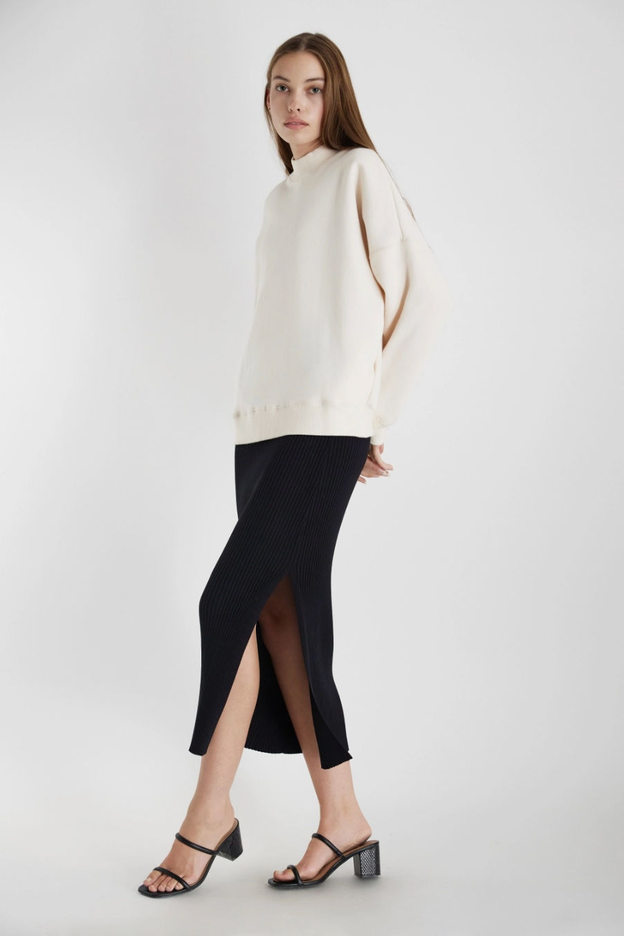 The Utility Crew Sweater in Cream