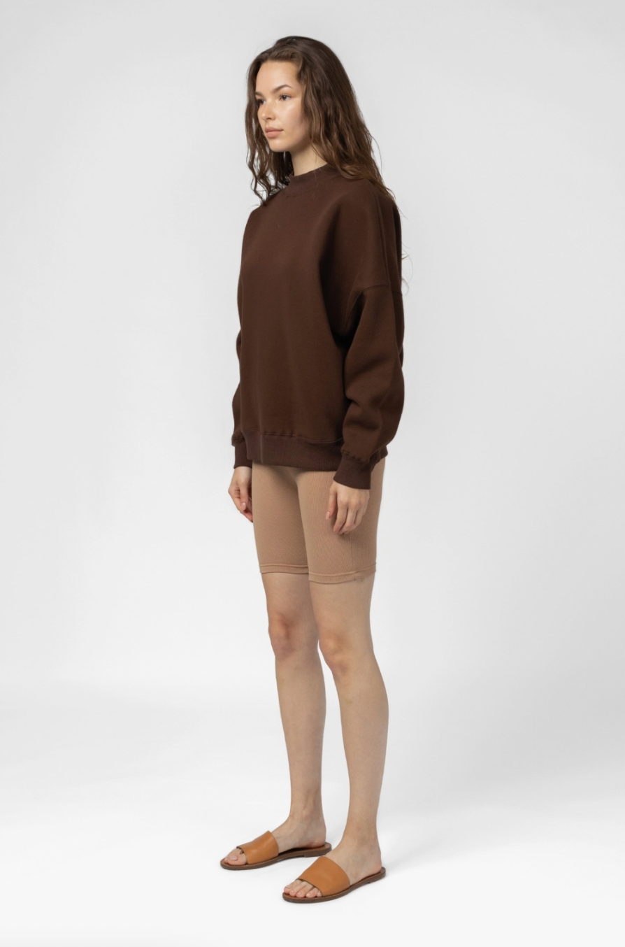 The Utility Crew Sweater in Brown