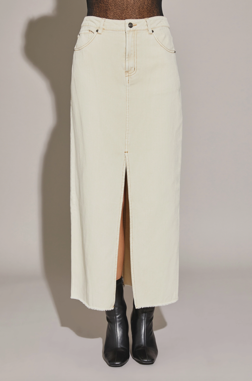 The Nina Skirt in Pebble White