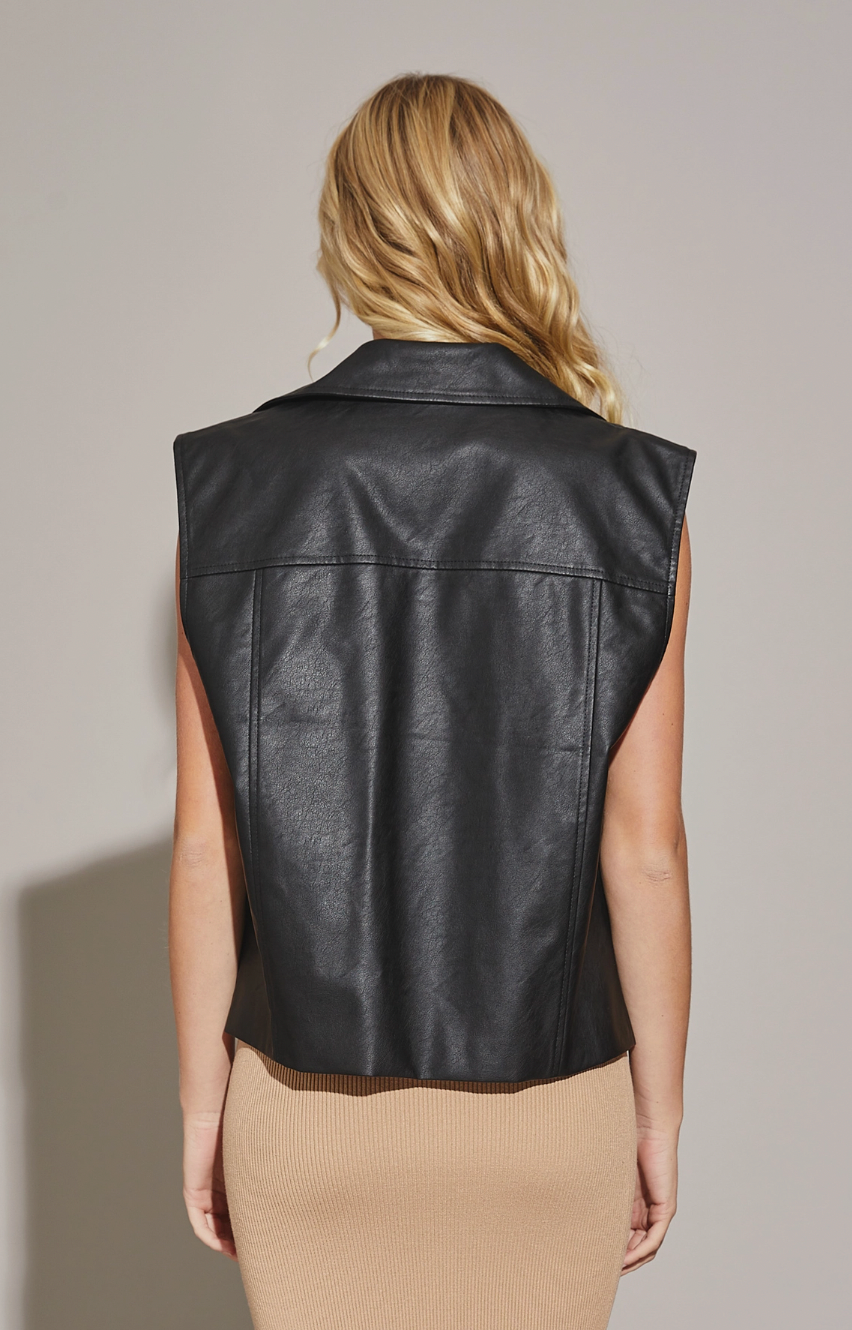 The Lauren Faux Oversized Leather Vest