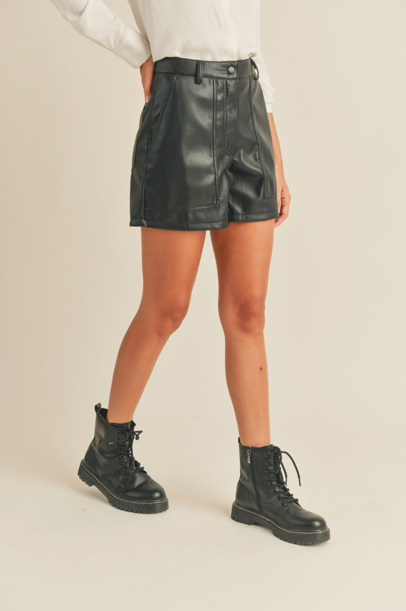 The Serena Faux Leather Shorts