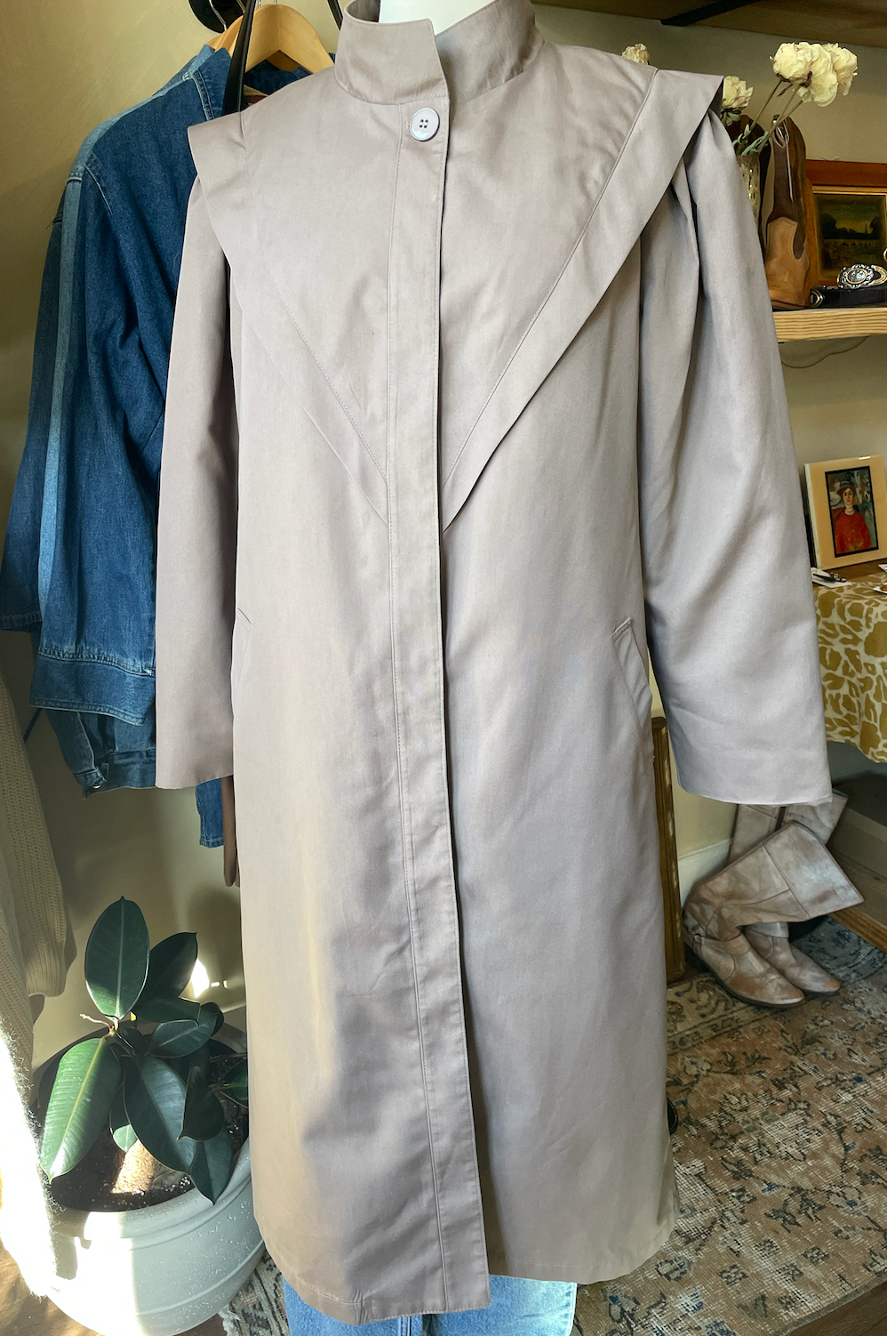 1990s Misty Harbor Heavy Raincoat in Mauve