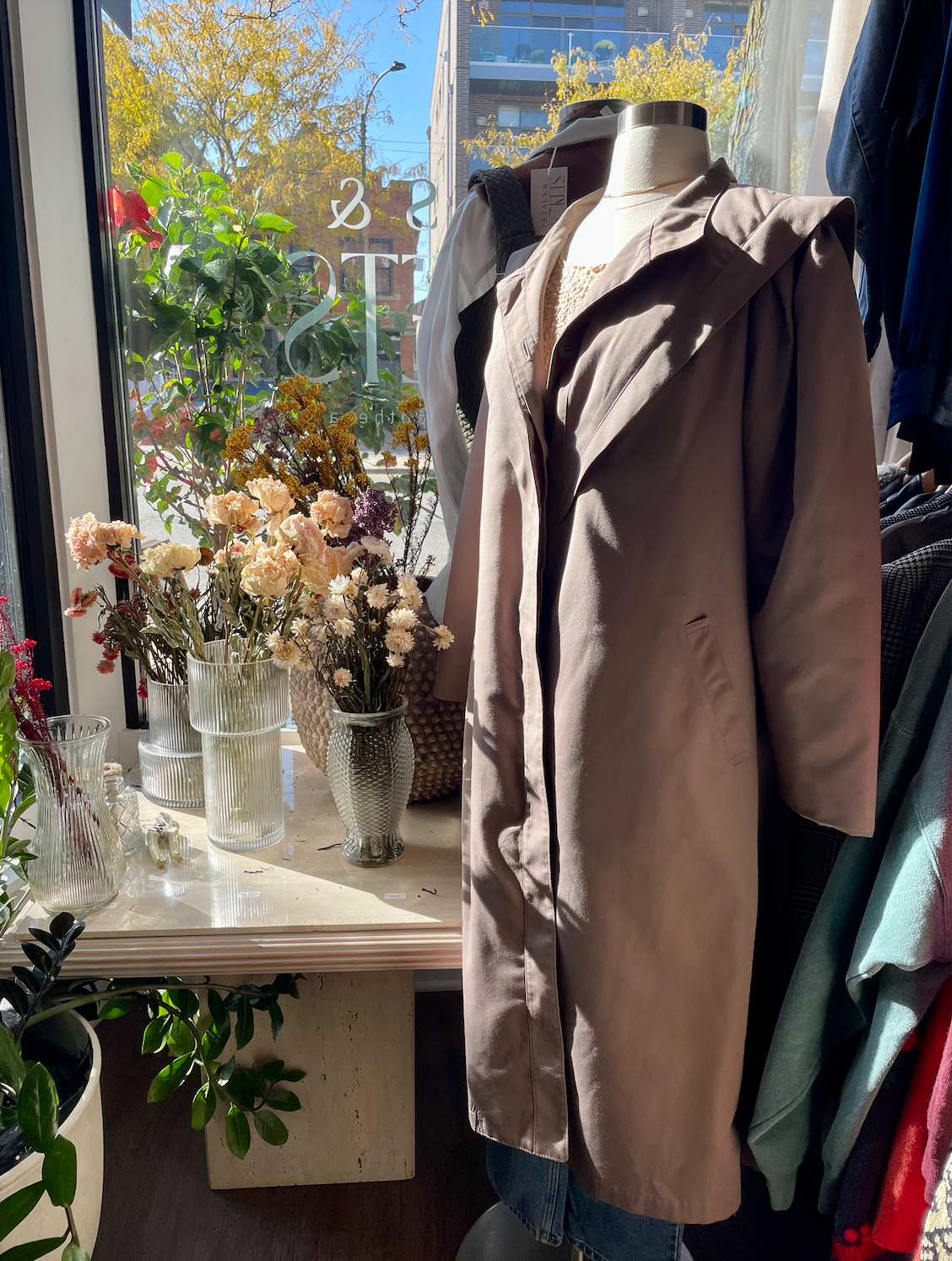 1990s Misty Harbor Heavy Raincoat in Mauve