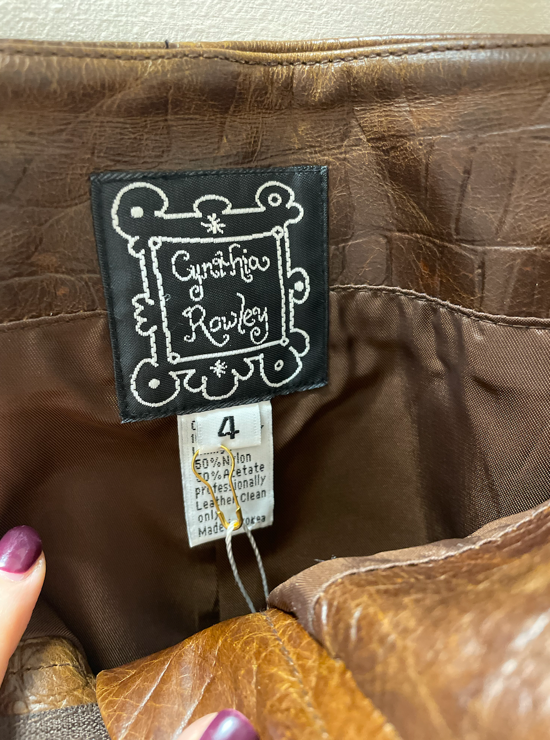 Vintage Cynthia Rowley Brown Leather Pants