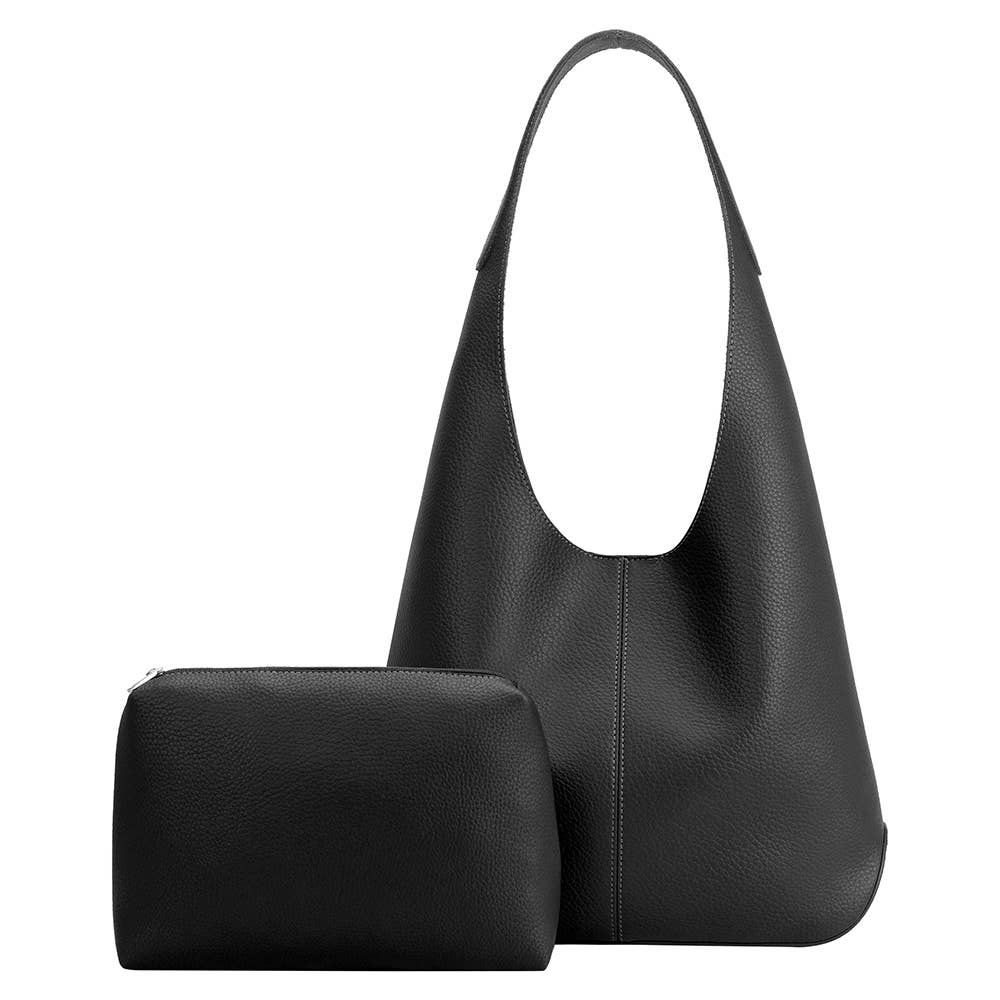 The Kenya Recycled Vegan Shoulder Bag in Black