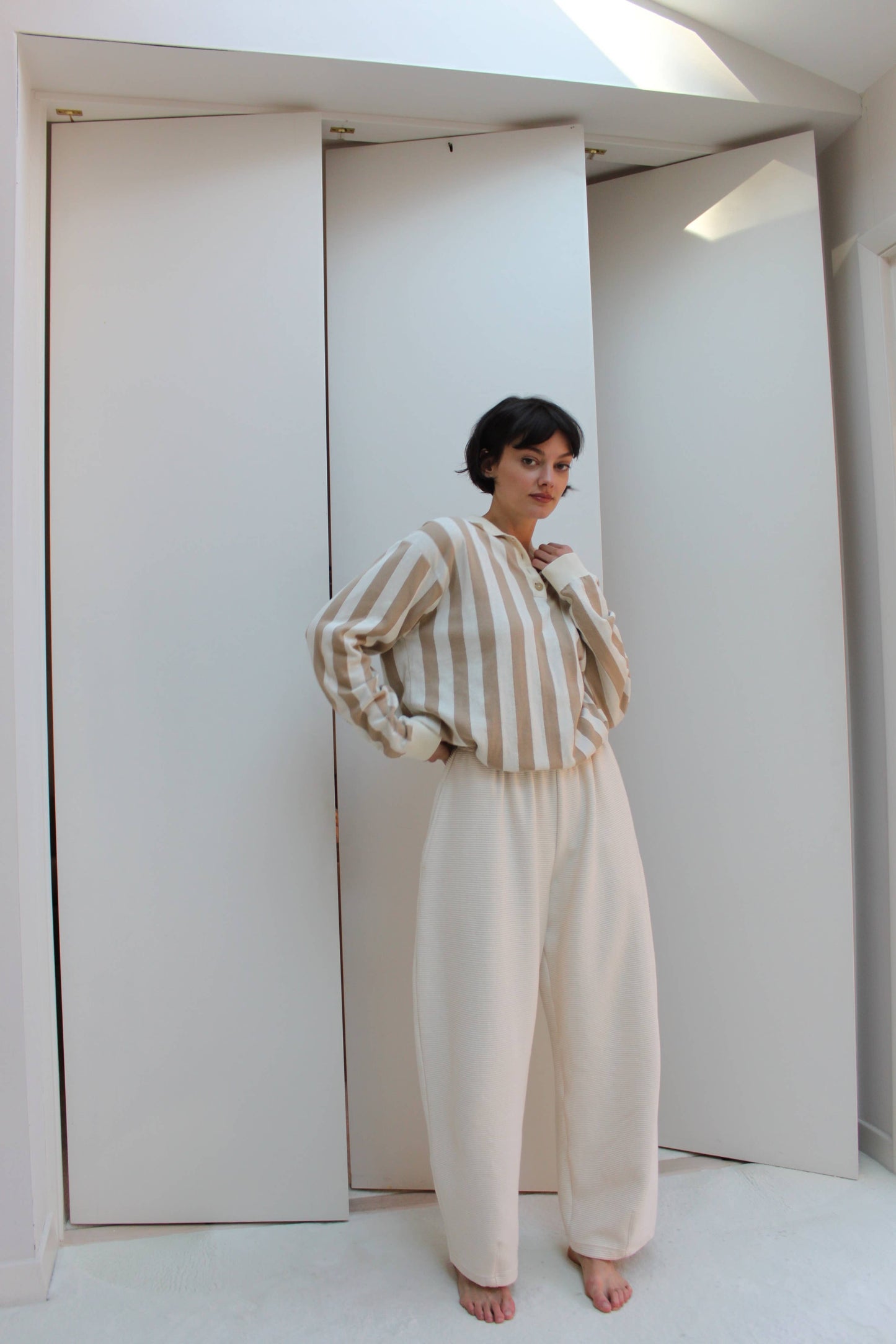 Camden Rippled Cotton Curve Pant by NA NIN