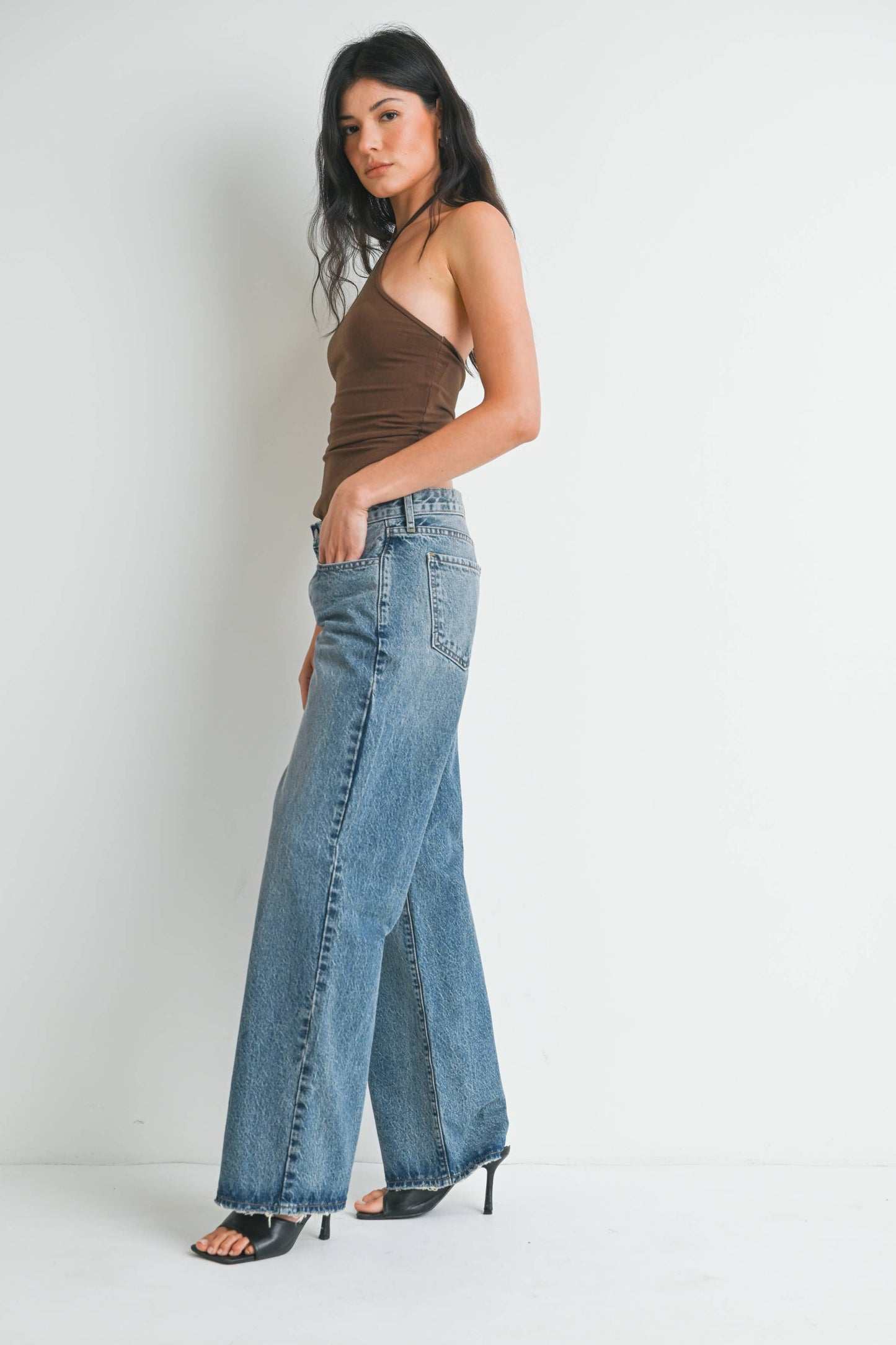 Just Black Denim Vintage Wash Slouchy Low Rise