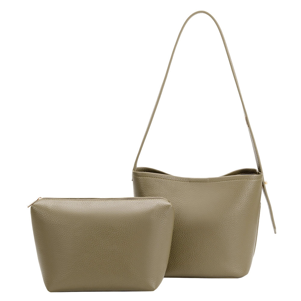 The Irina Recycled Vegan Shoulder Bag in Sage