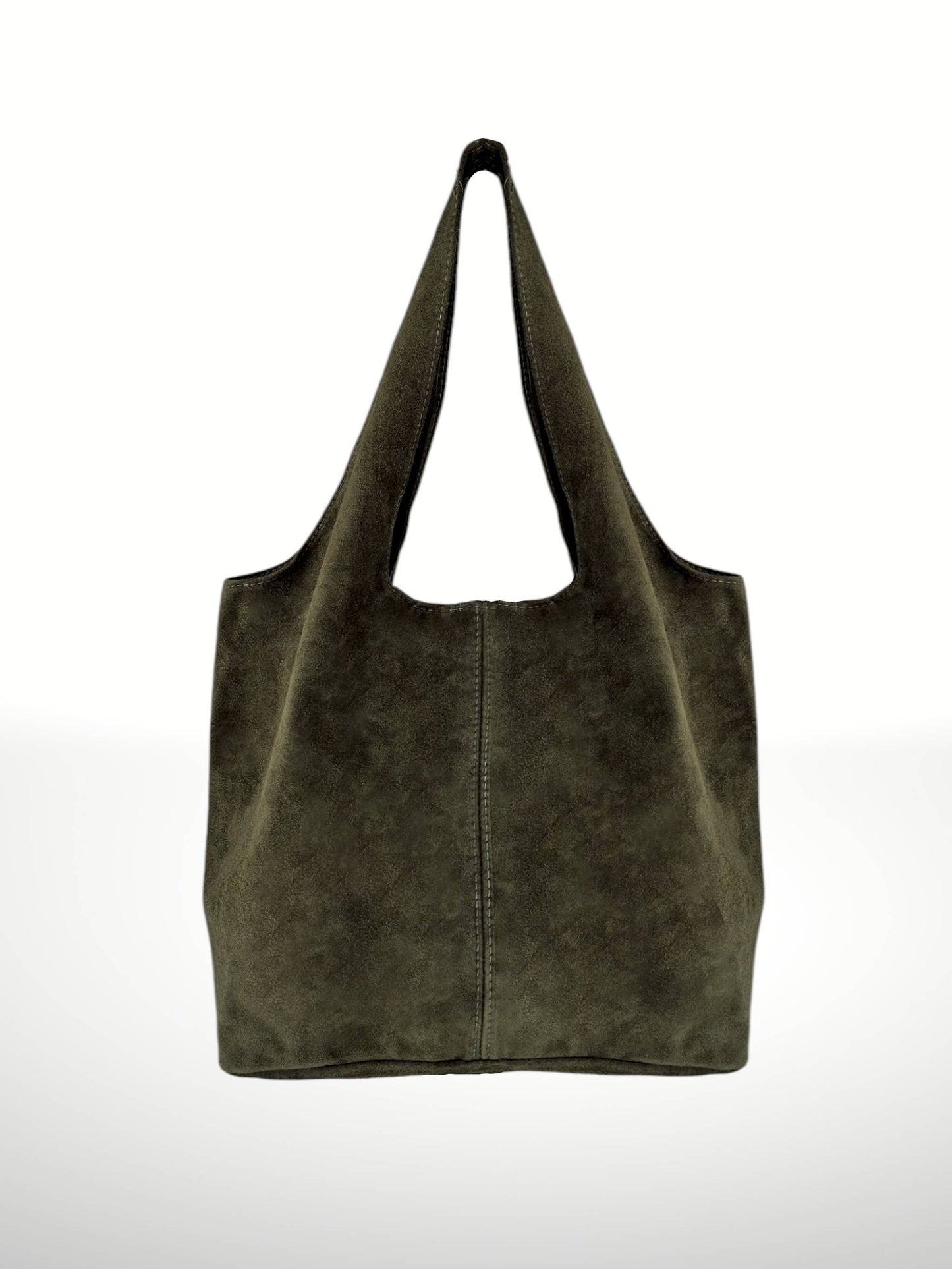 Giannina Suede Shoulder Bag in Militant Green
