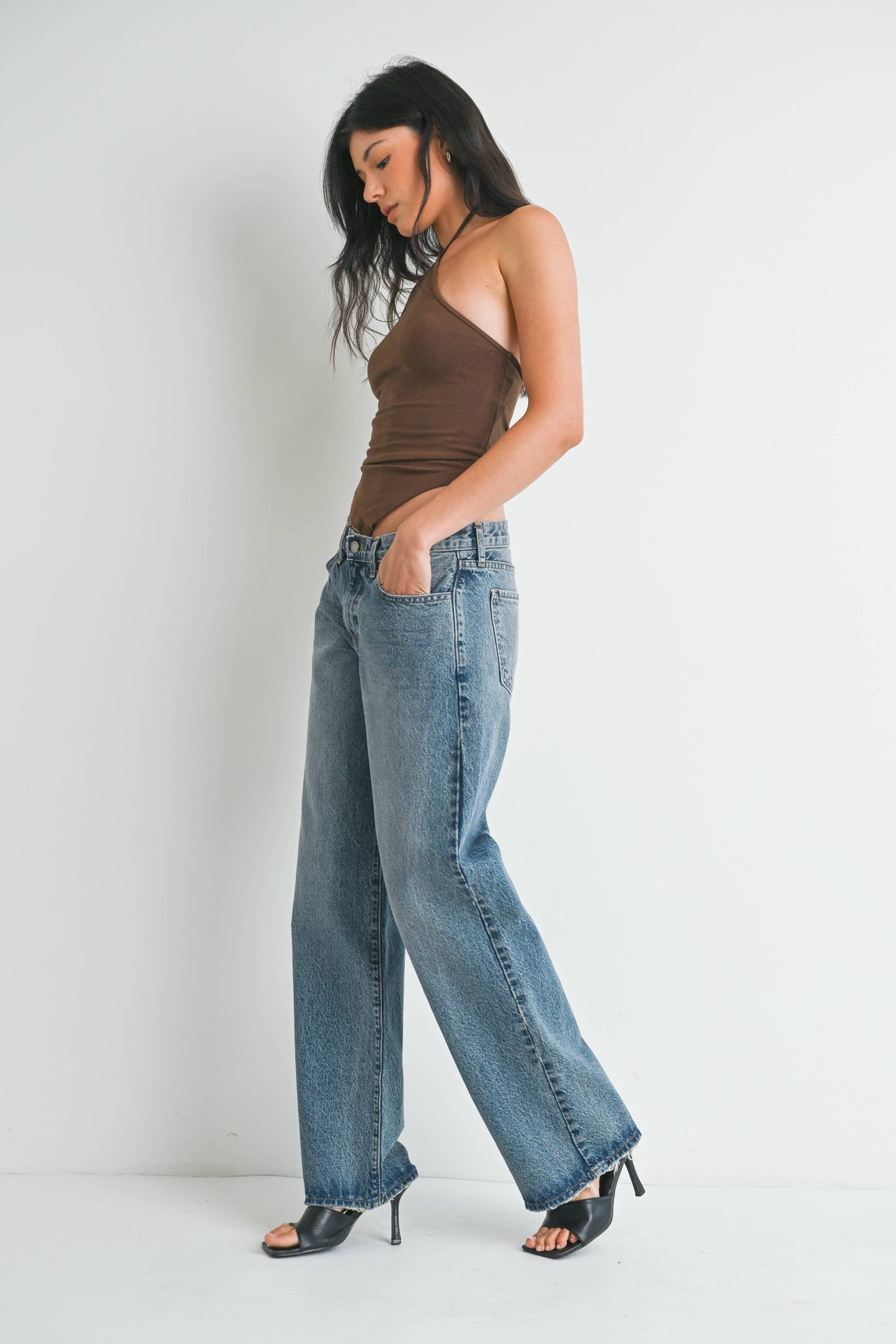 Just Black Denim Vintage Wash Slouchy Low Rise