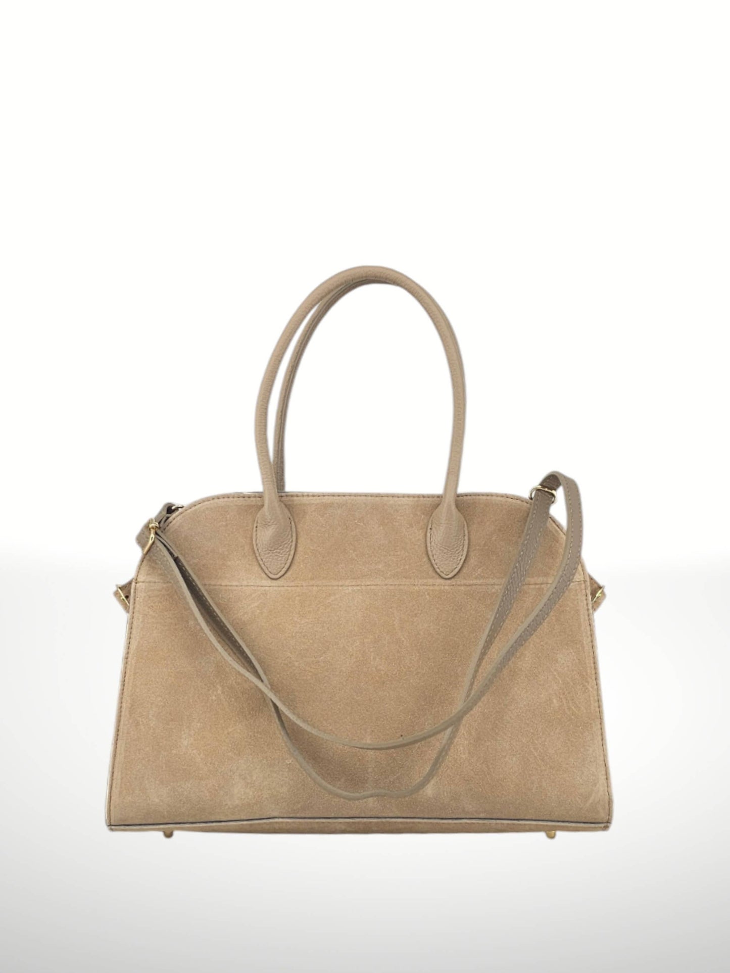 Ismenia Suede Bag in Beige