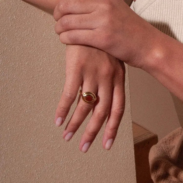 The Mira Ring in Carnelian