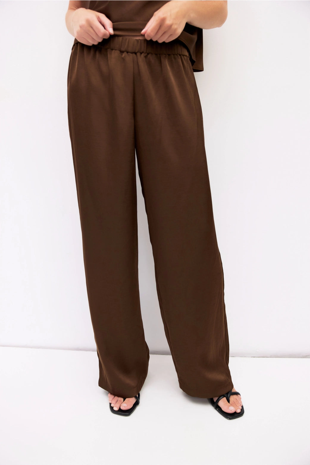 The Denver Wide Leg Satin Pants