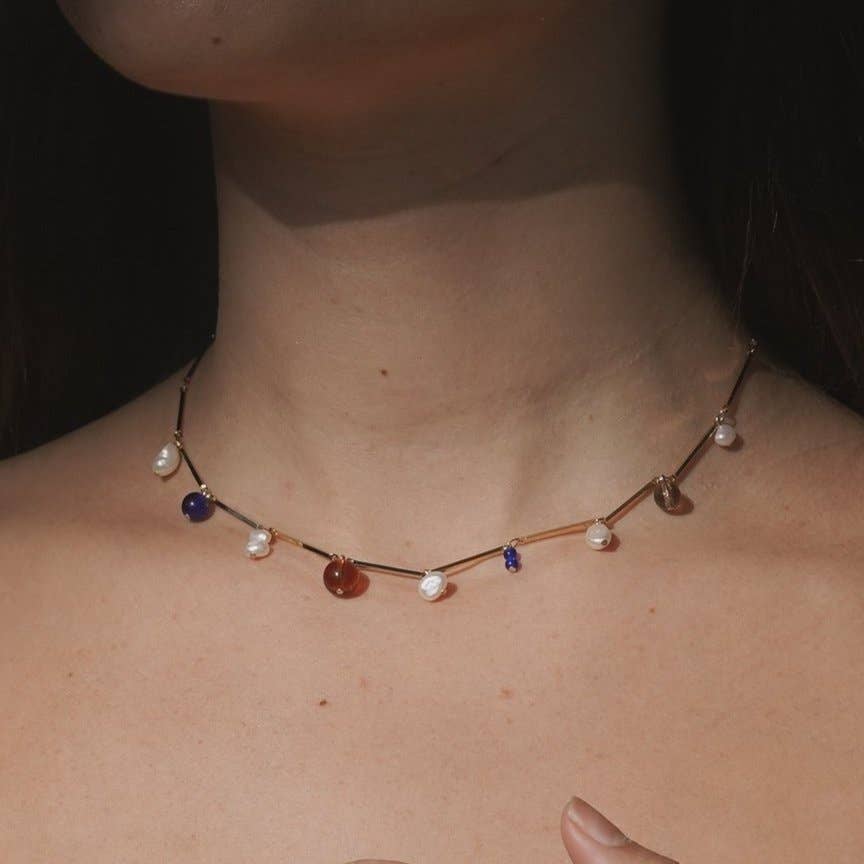 The Fête Necklace in Blue