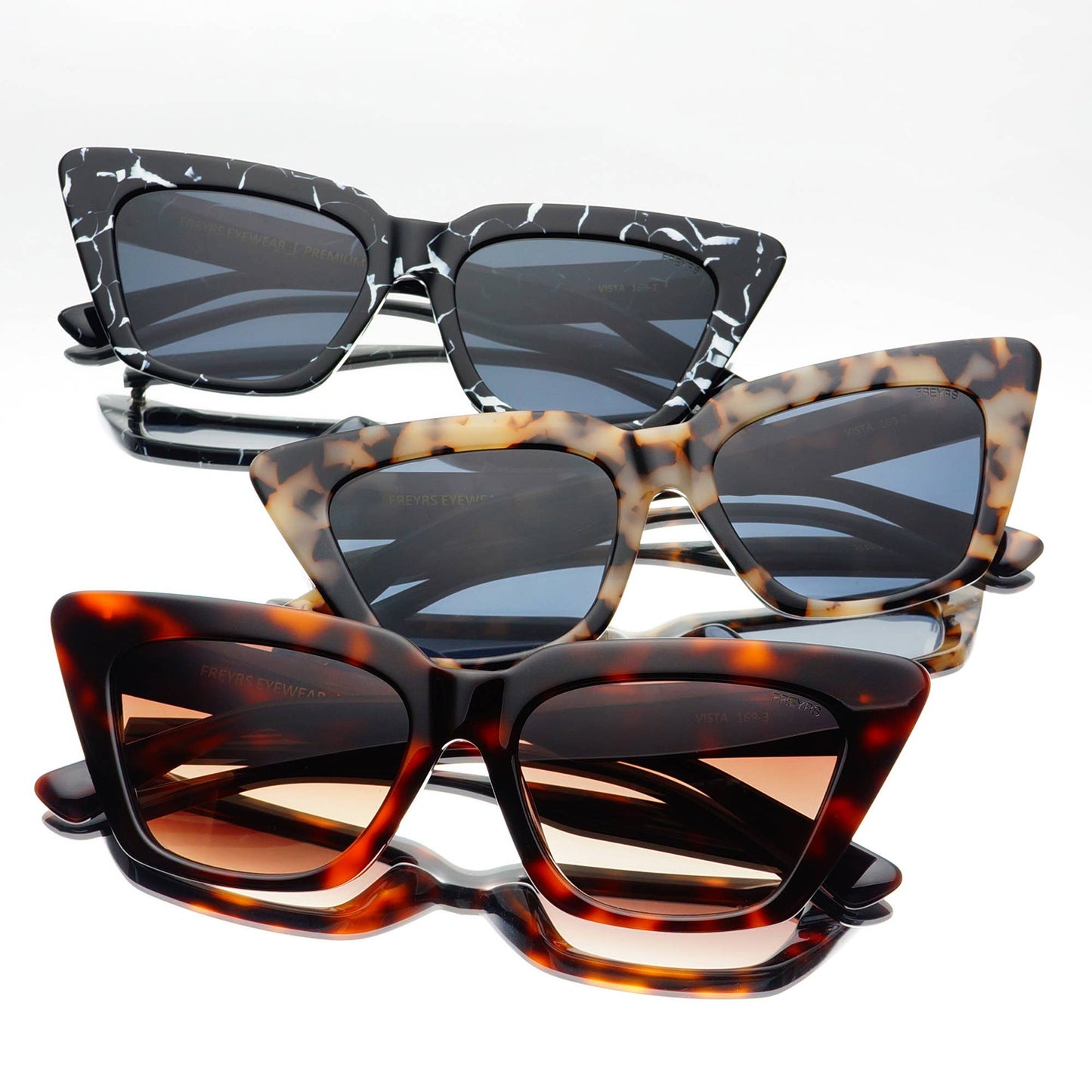 Vista Acetate Cat Eye Sunglasses in Milky Tortoise